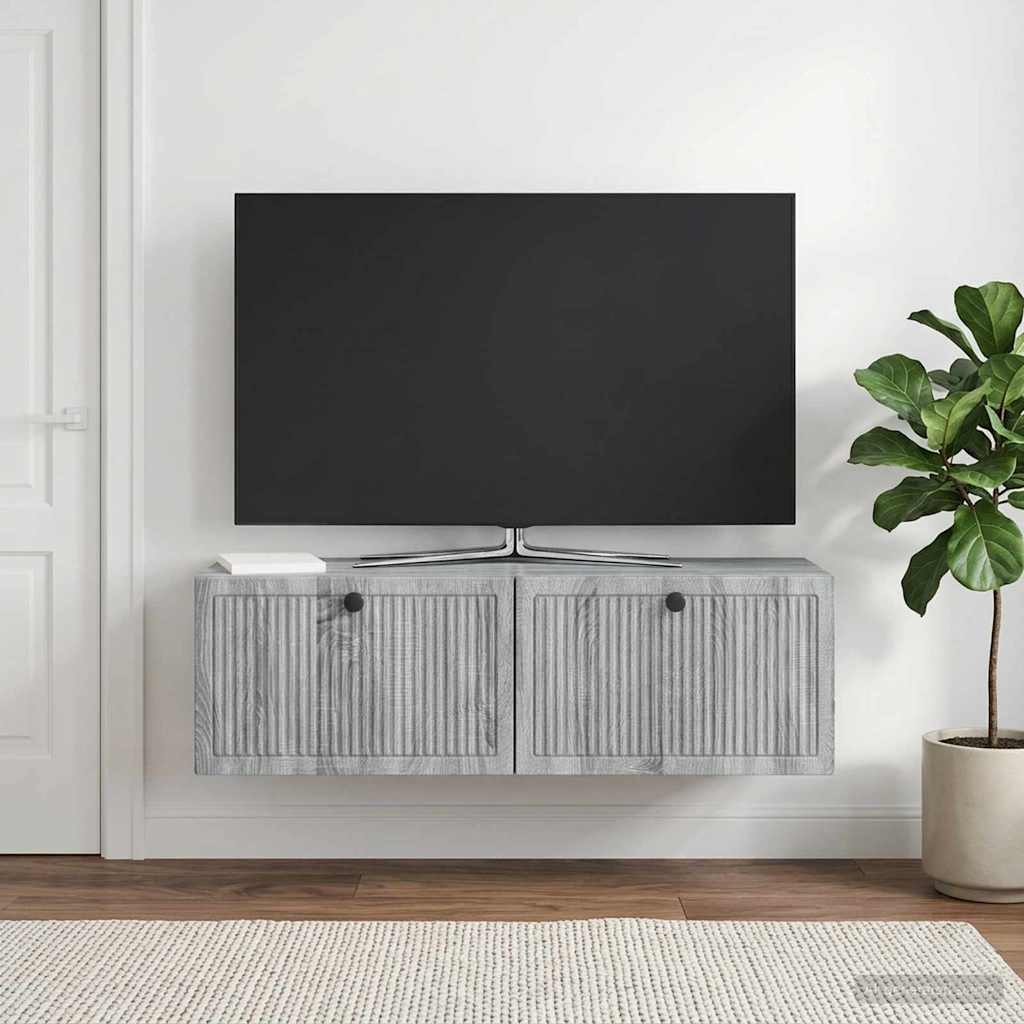Wandmontierter TV-Schrank Graues Sonoma 98 x 31 x 30 cm