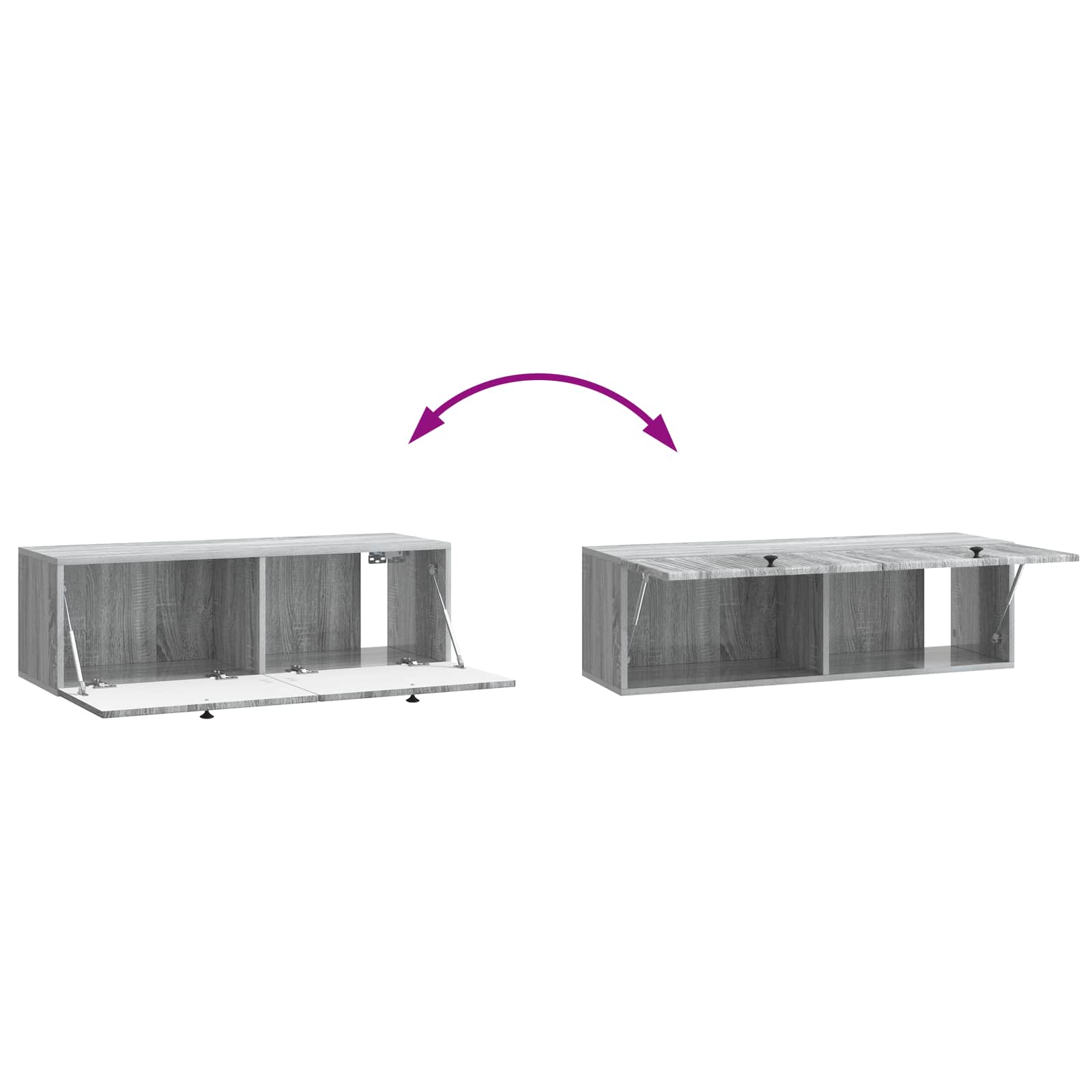 Wandmontierter TV-Schrank Graues Sonoma 98 x 31 x 30 cm