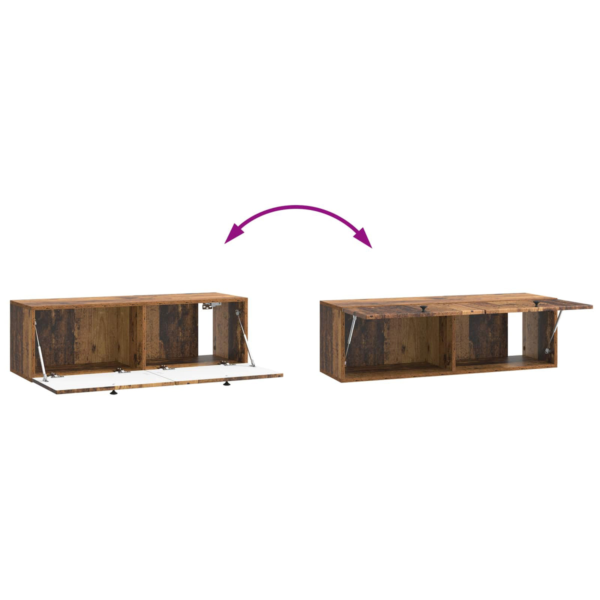 Wandmontierter TV-Schrank Altholz 98 x 31 x 30 cm Holzwerkstoff