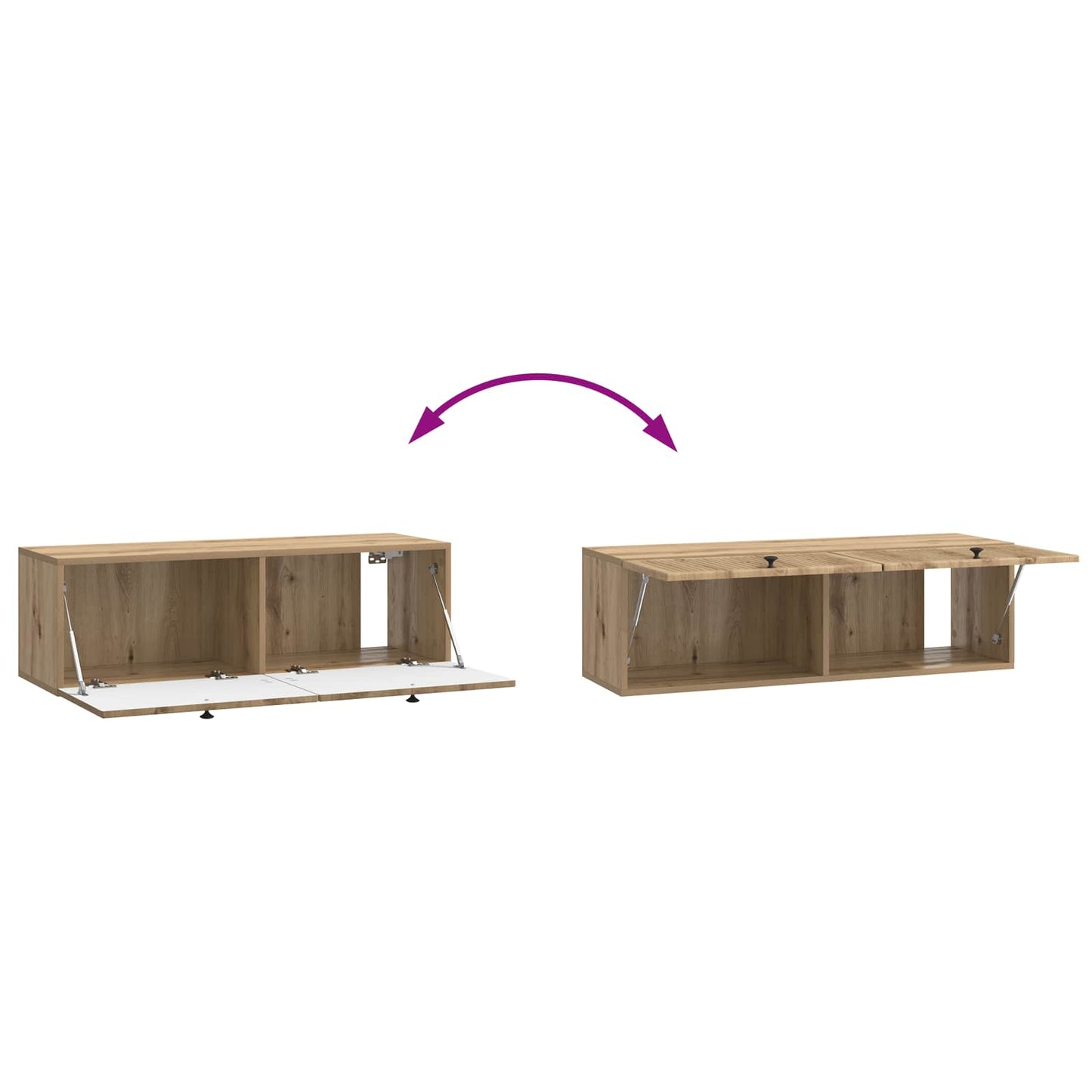 Wandmontierter TV-Schrank 98 x 31 x 30 cm Artisan-Eiche