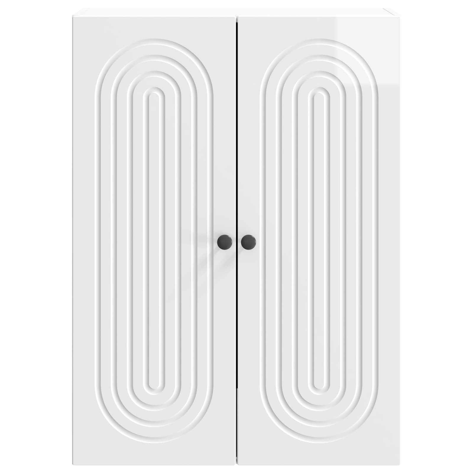 Wandschrank Hochglanz Weiß 66 x 34,5 x 90 cm Holzwerkstoff