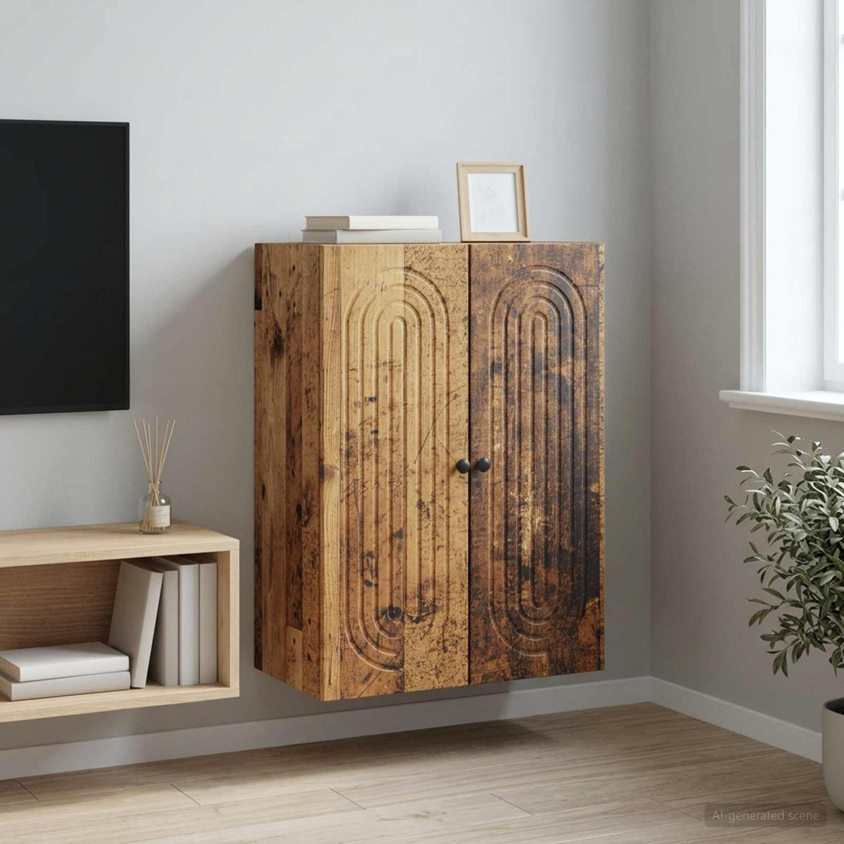 Wandschrank Altholz 66 x 34,5 x 90 cm Holzwerkstoff