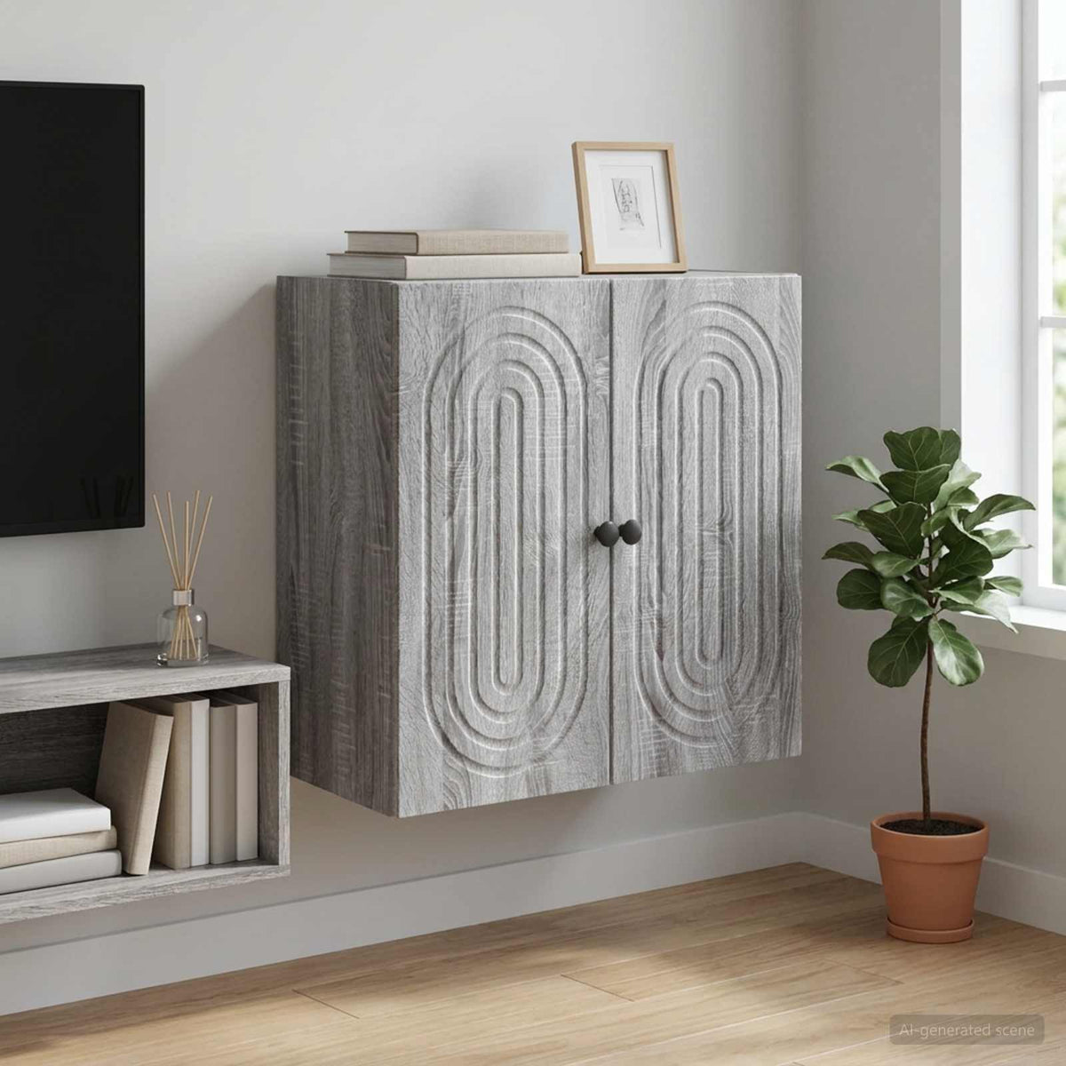 Wandschrank Grau Sonoma 59 x 31 x 60 cm Holzwerkstoff