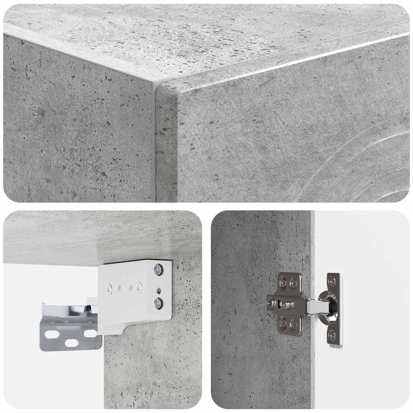 Wandschrank Betongrau 33 x 34,5 x 90 cm Holzwerkstoff