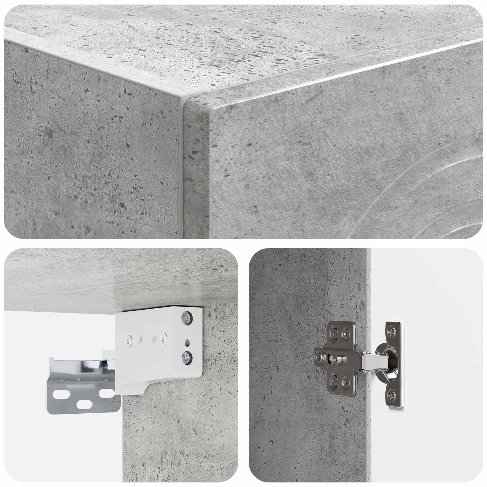 Wandschrank Betongrau 33 x 34,5 x 90 cm Holzwerkstoff