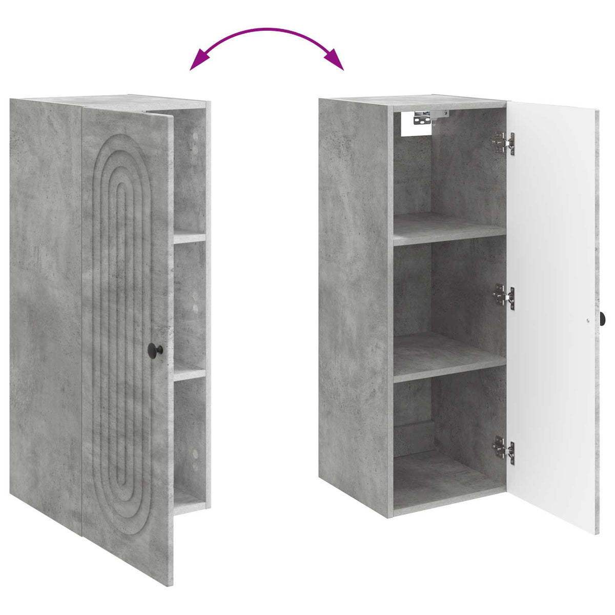 Wandschrank Betongrau 33 x 34,5 x 90 cm Holzwerkstoff