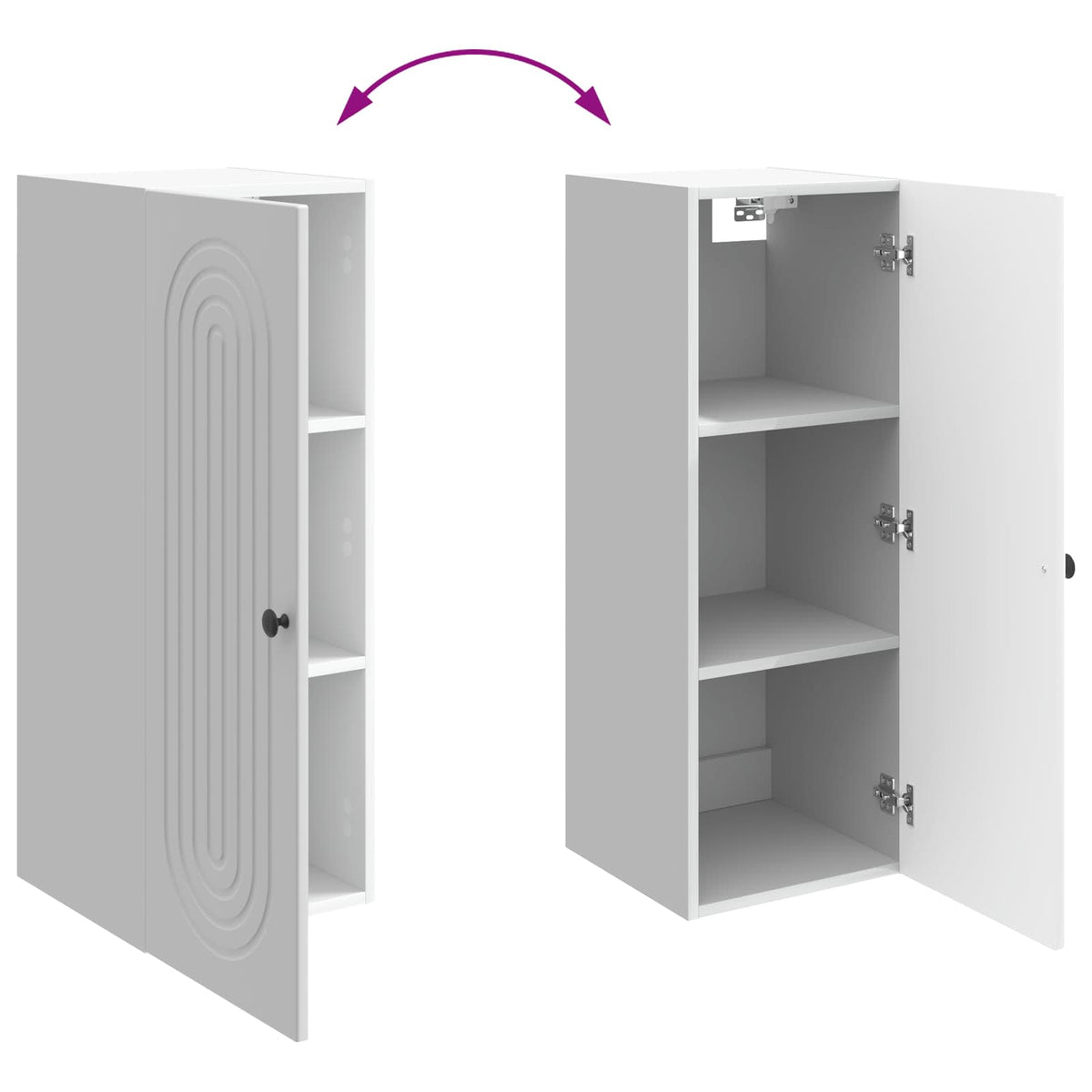 Wandschrank Hochglanz Weiß 33 x 34,5 x 90 cm Holzwerkstoff