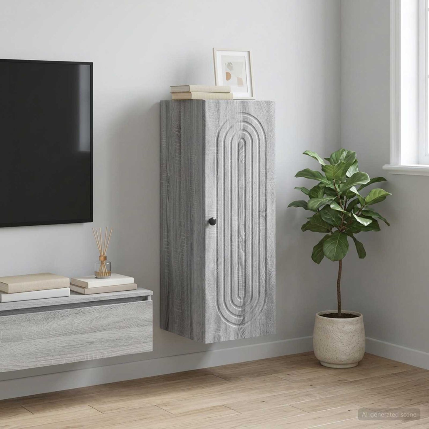 Wandschrank Grau Sonoma 33 x 34,5 x 90 cm Holzwerkstoff