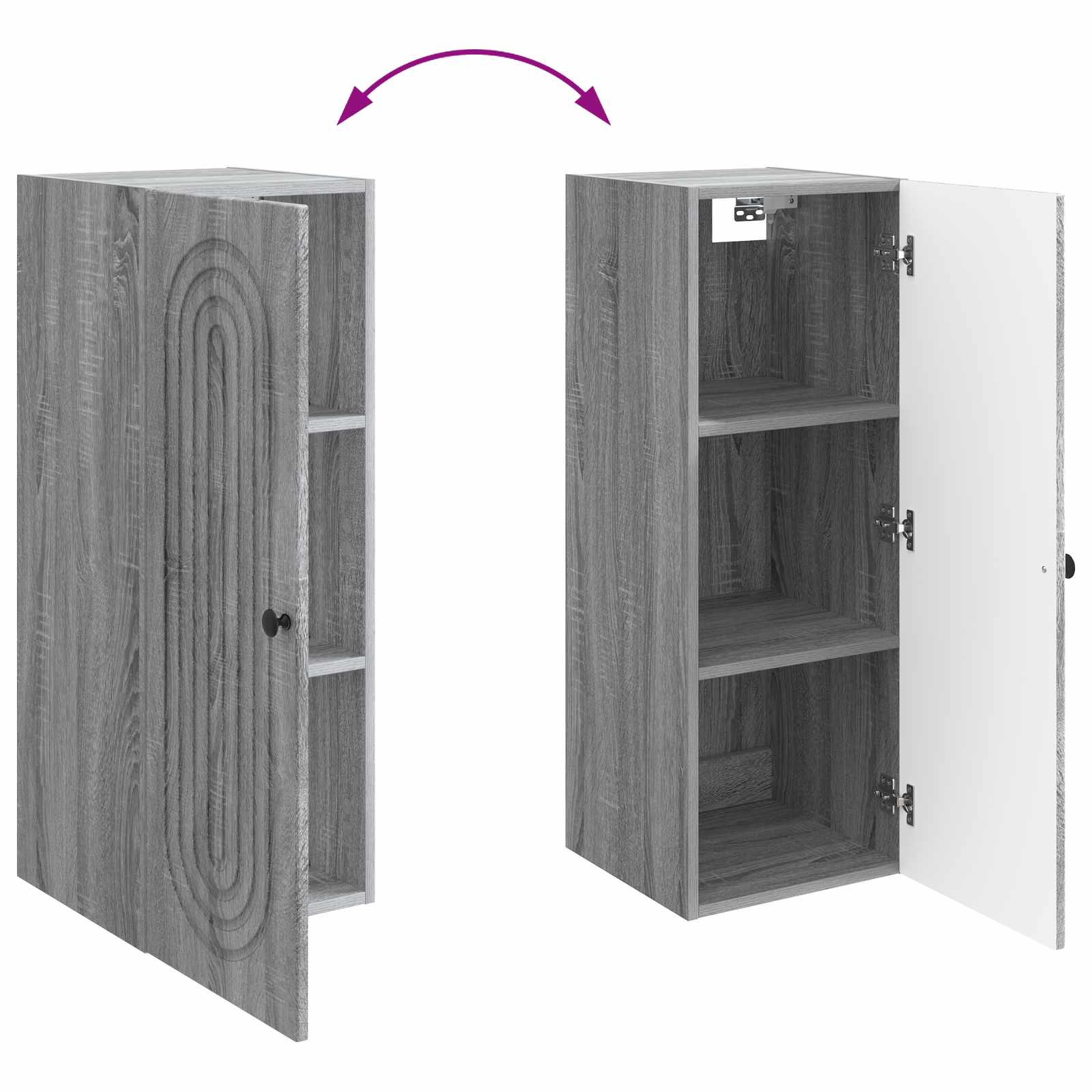 Wandschrank Grau Sonoma 33 x 34,5 x 90 cm Holzwerkstoff