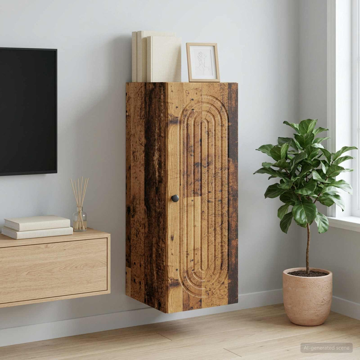 Wandschrank Altholz 33 x 34,5 x 90 cm Holzwerkstoff