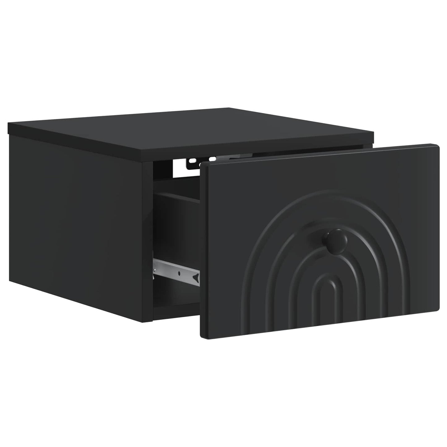 Wandmontierter Nachttisch Schwarz 33 x 34,5 x 20 cm