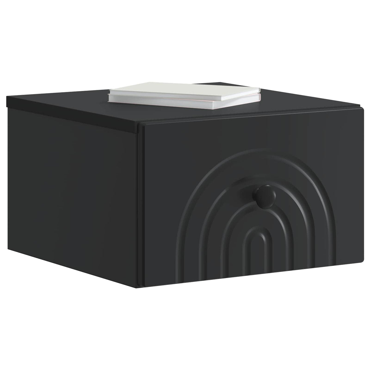 Wandmontierter Nachttisch Schwarz 33 x 34,5 x 20 cm