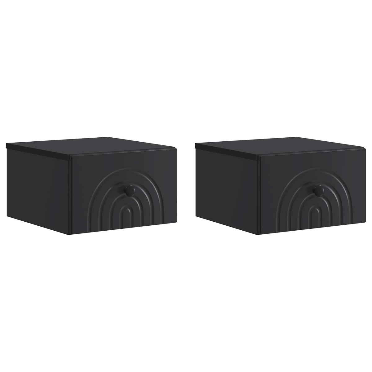 Wandmontierter Nachttisch 2 stk. Schwarz 33 x 34,5 x 20 cm