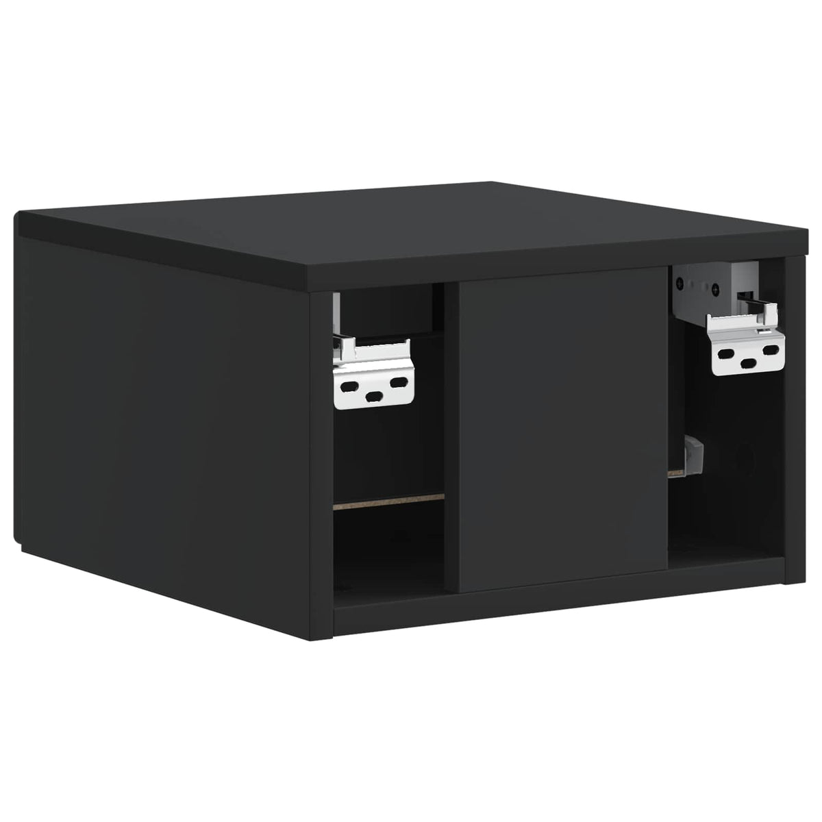 Wandmontierter Nachttisch 2 stk. Schwarz 33 x 34,5 x 20 cm