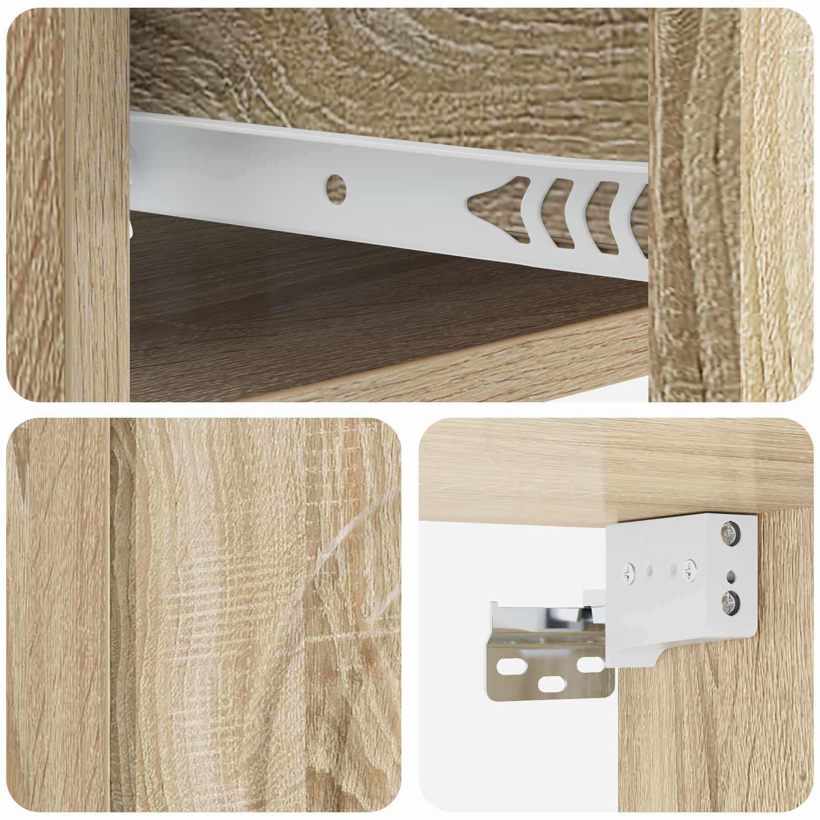 Wandmontierter Nachttisch 2 stk. Sonoma-Eiche 33 x 34,5 x 20 cm
