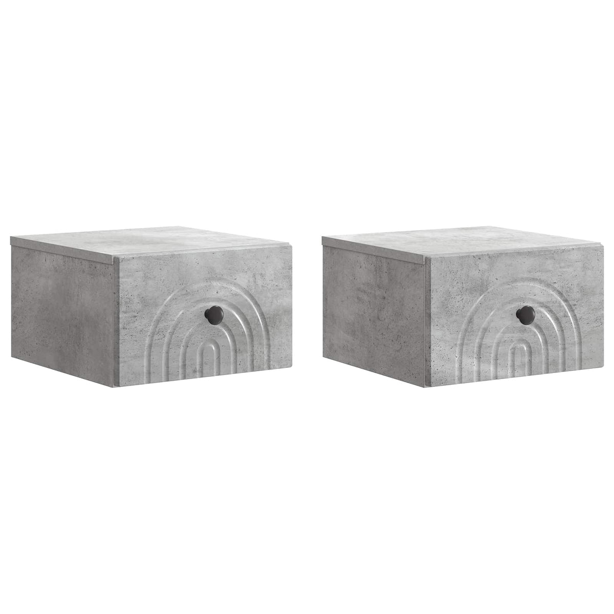 Wandmontierter Nachttisch 2 stk. Betongrau 33 x 34,5 x 20 cm