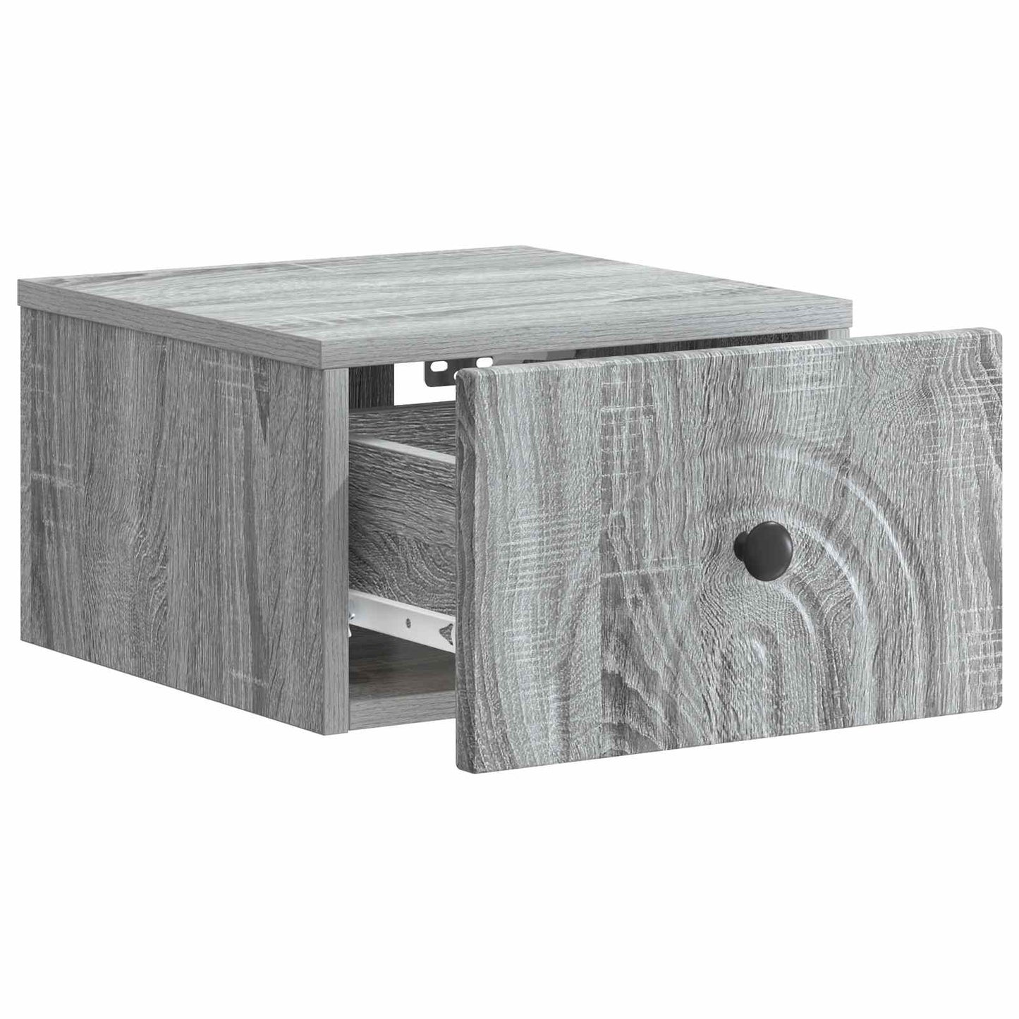 Wandmontierter Nachttisch 2 stk. Graues Sonoma