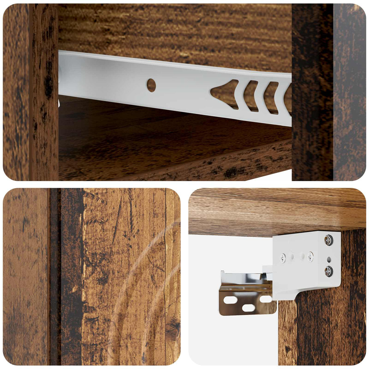 Wandmontierter Nachttisch 2 stk. Altholz 33 x 34,5 x 20 cm