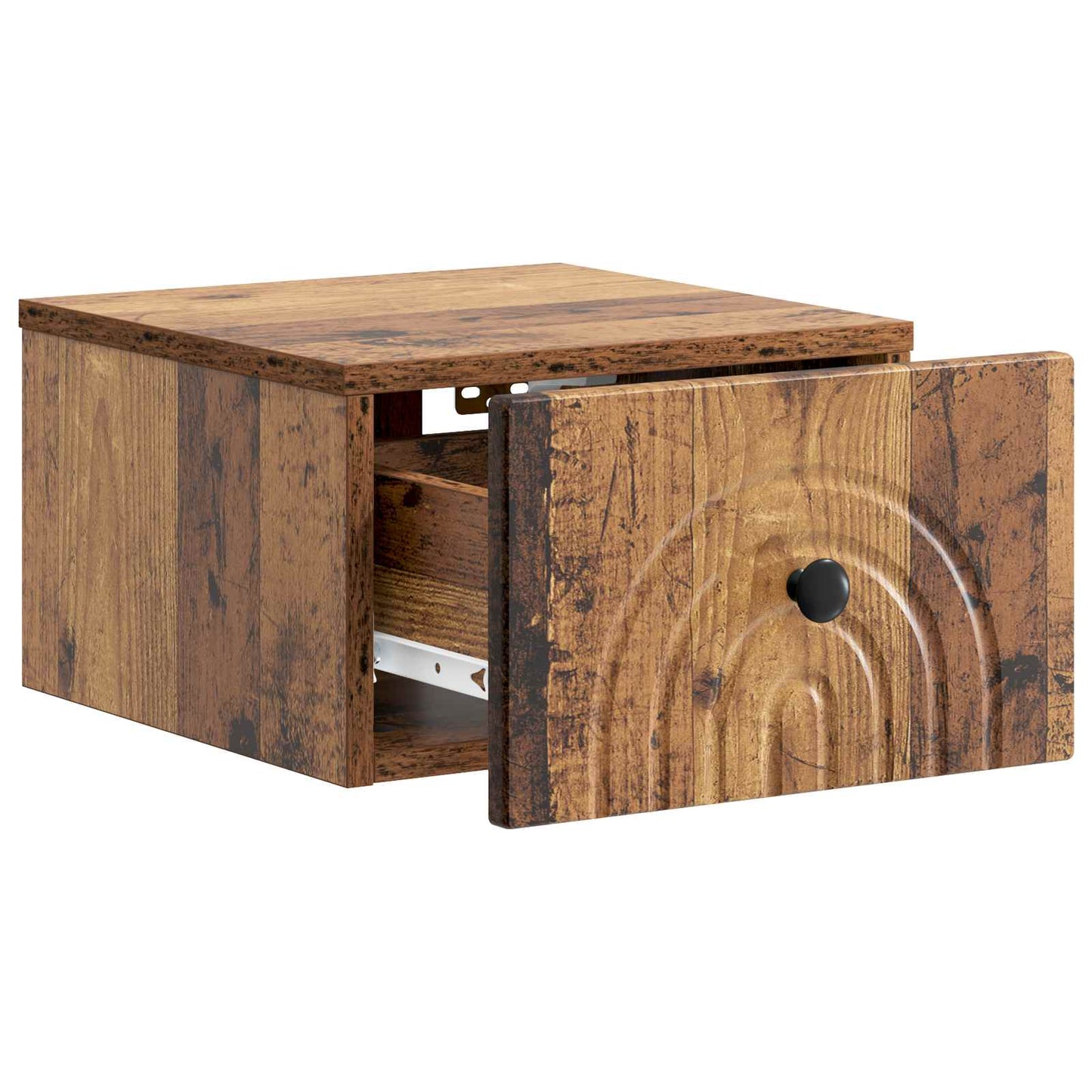 Wandmontierter Nachttisch 2 stk. Altholz 33 x 34,5 x 20 cm