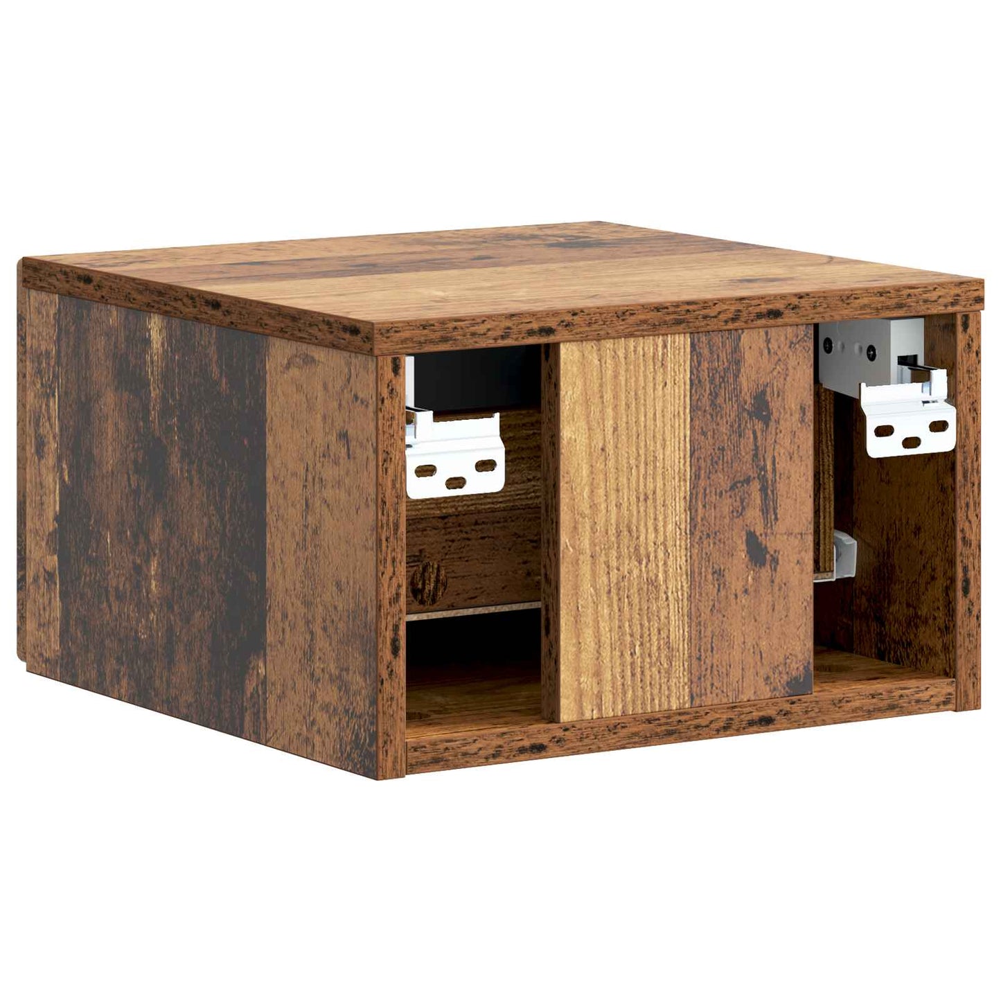 Wandmontierter Nachttisch 2 stk. Altholz 33 x 34,5 x 20 cm
