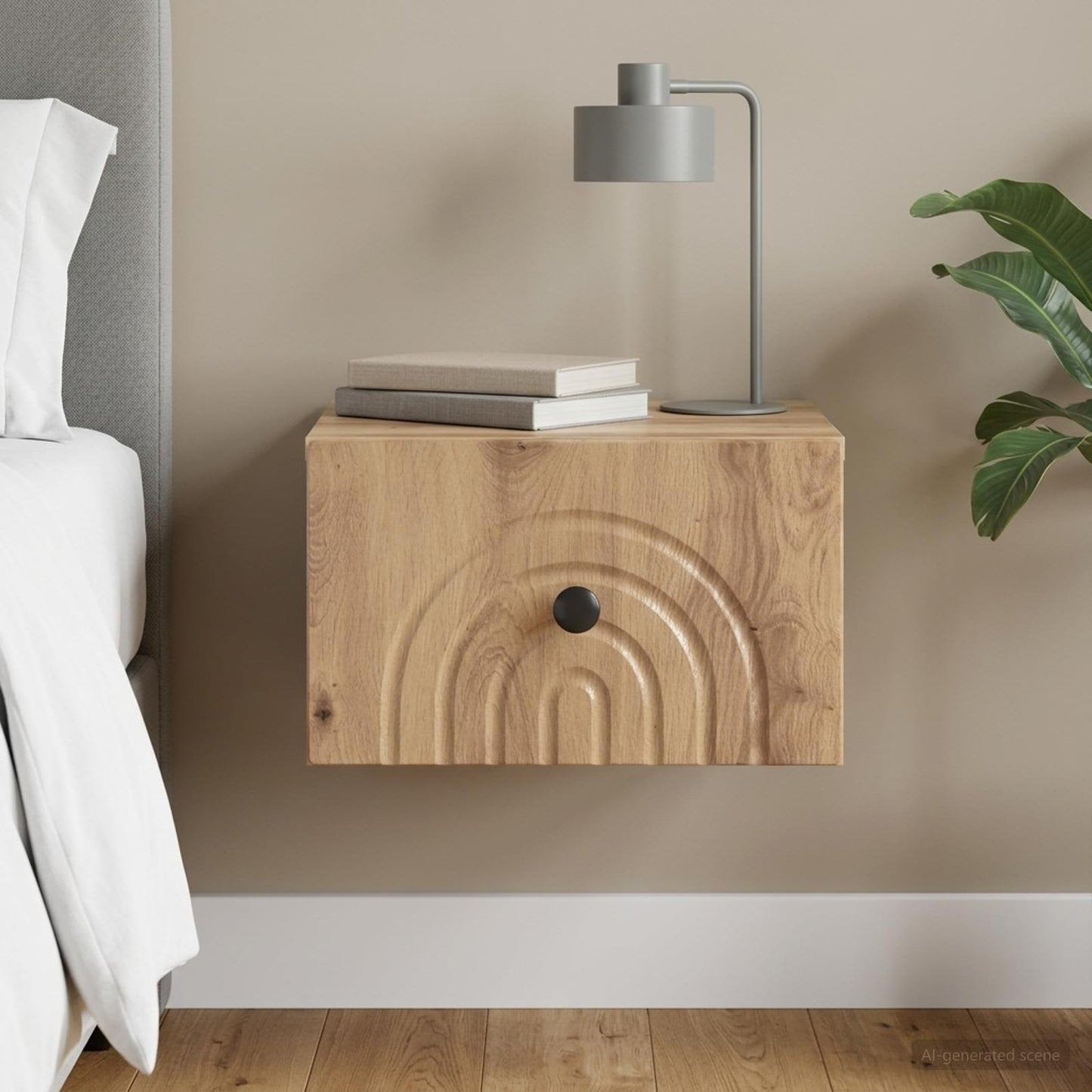 Wandmontierter Nachttisch Artisan-Eiche 33 x 34,5 x 20 cm