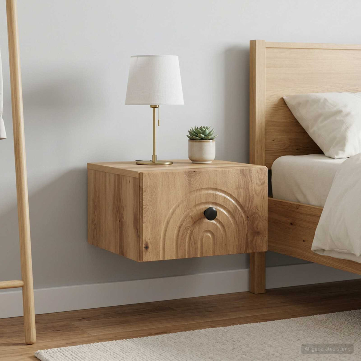 Wandmontierter Nachttisch 2 stk. Artisan-Eiche