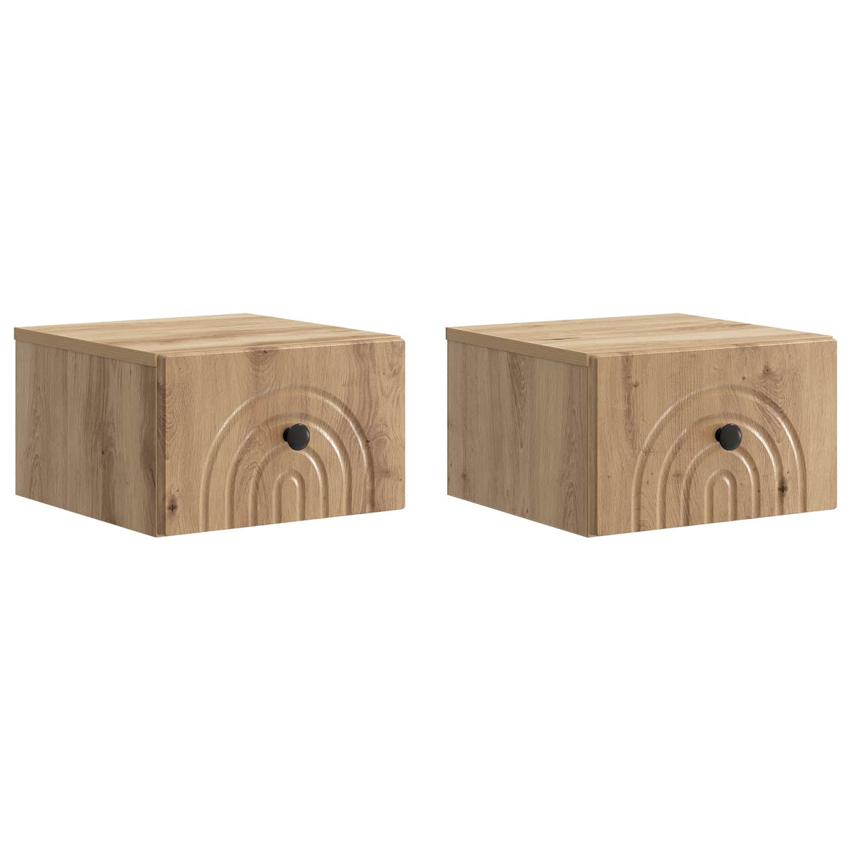 Wandmontierter Nachttisch 2 stk. Artisan-Eiche
