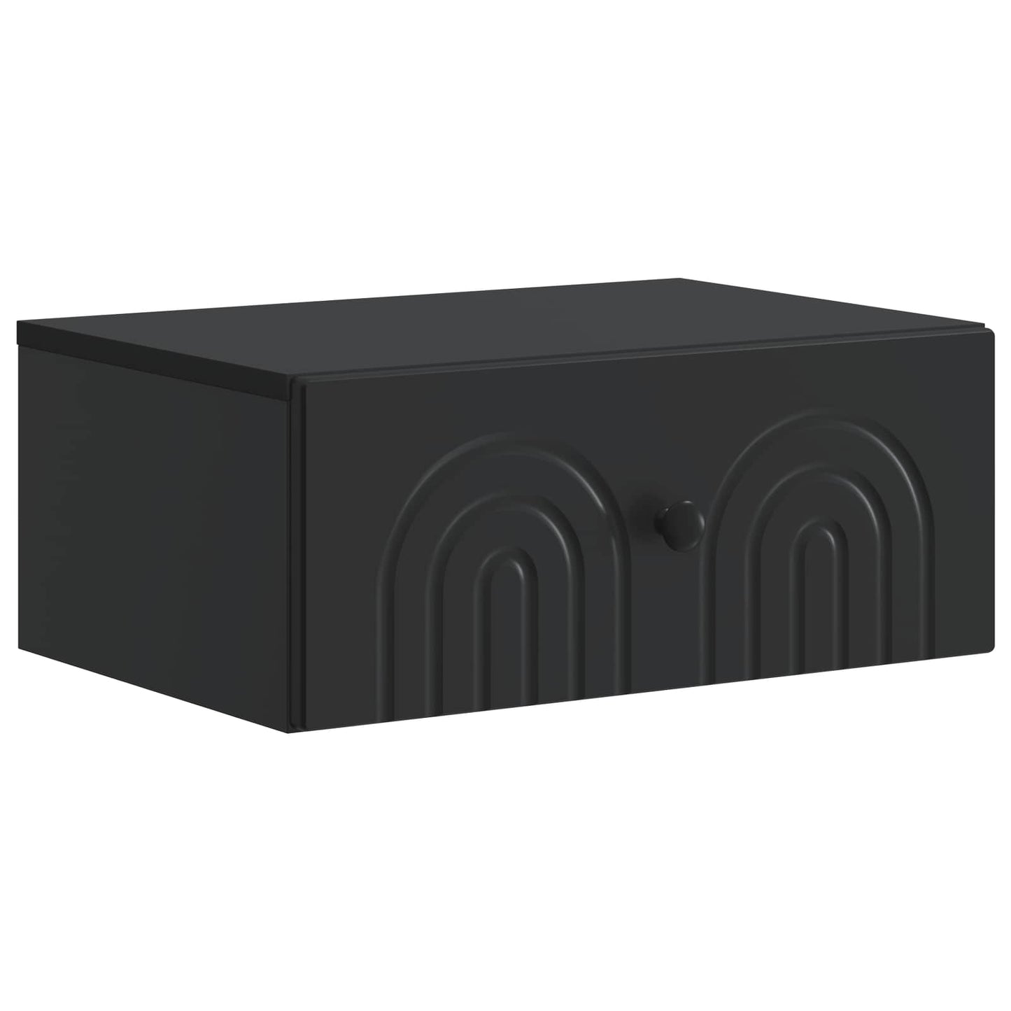 Wandmontierter Nachttisch Schwarz 49 x 34,5 x 20 cm