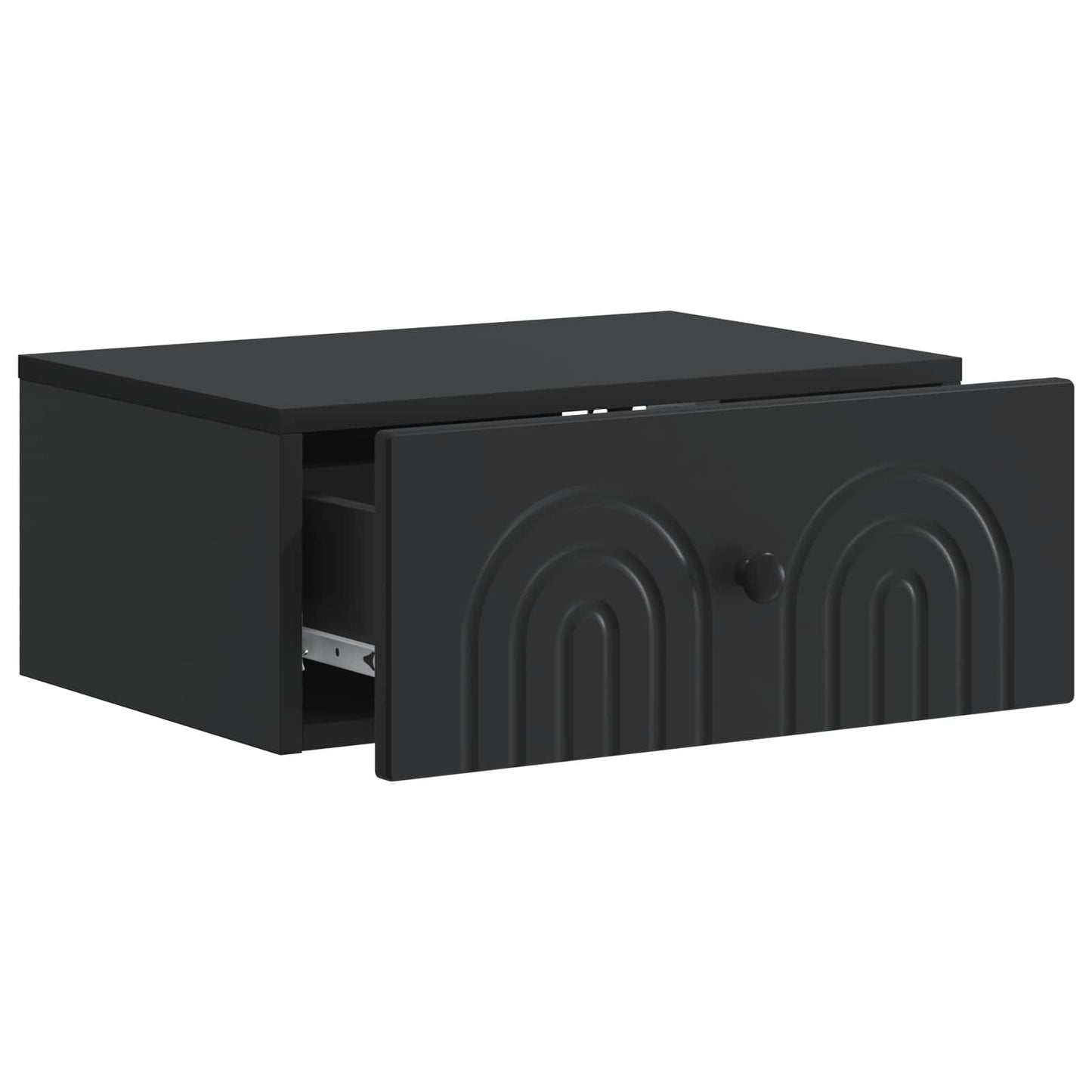 Wandmontierter Nachttisch Schwarz 49 x 34,5 x 20 cm