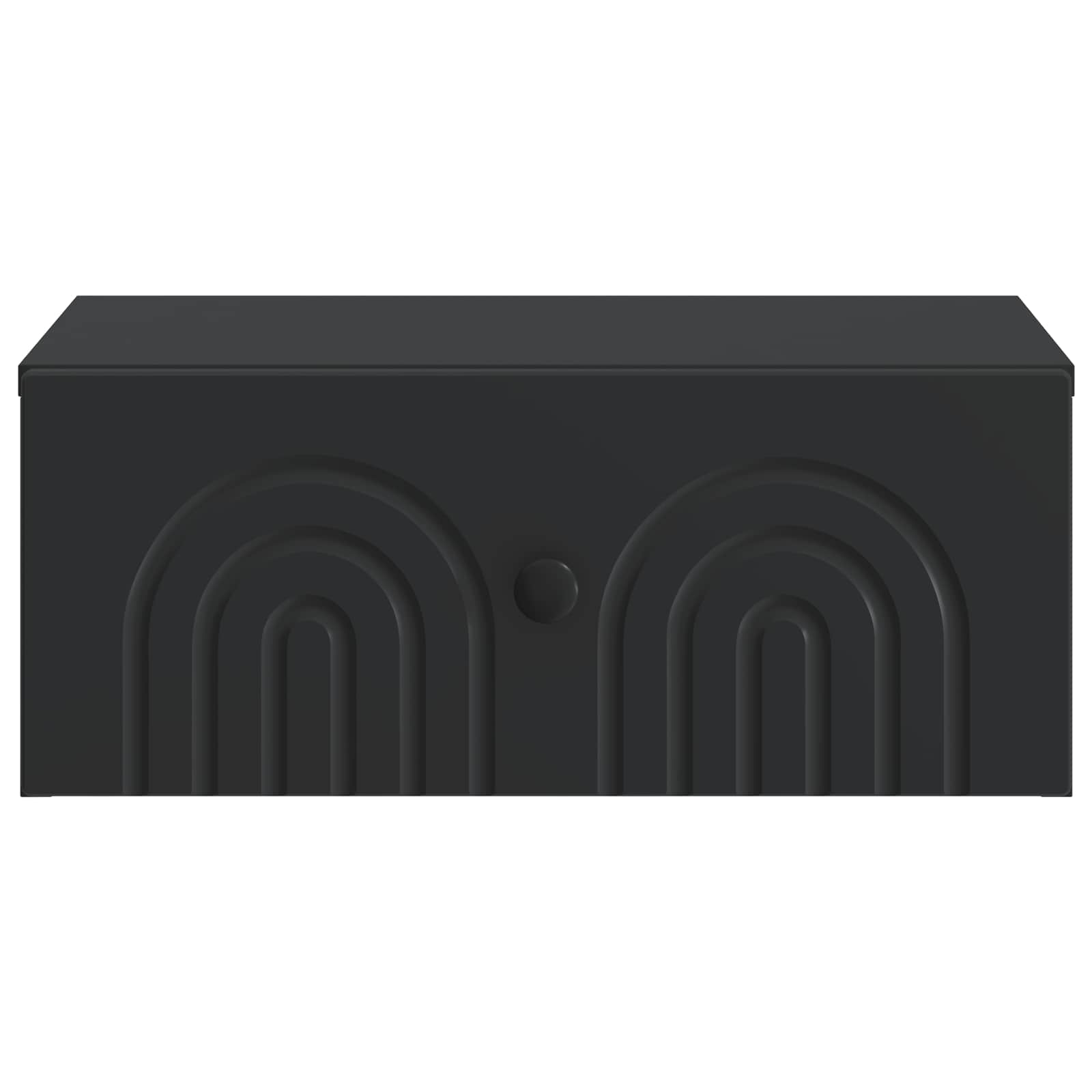 Wandmontierter Nachttisch Schwarz 49 x 34,5 x 20 cm