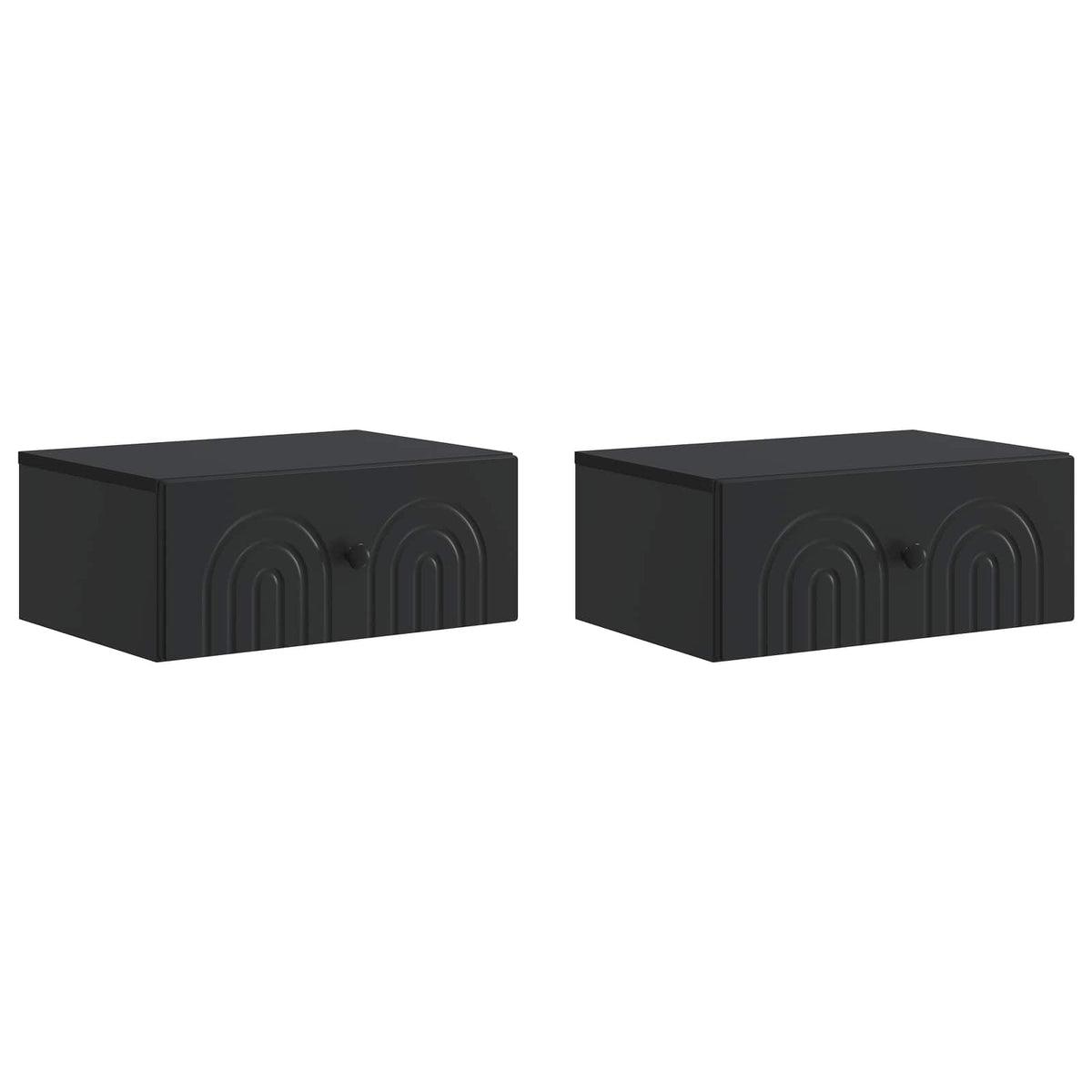 Wandmontierter Nachttisch 2 Stk. Schwarz 49 x 34,5 x 20 cm