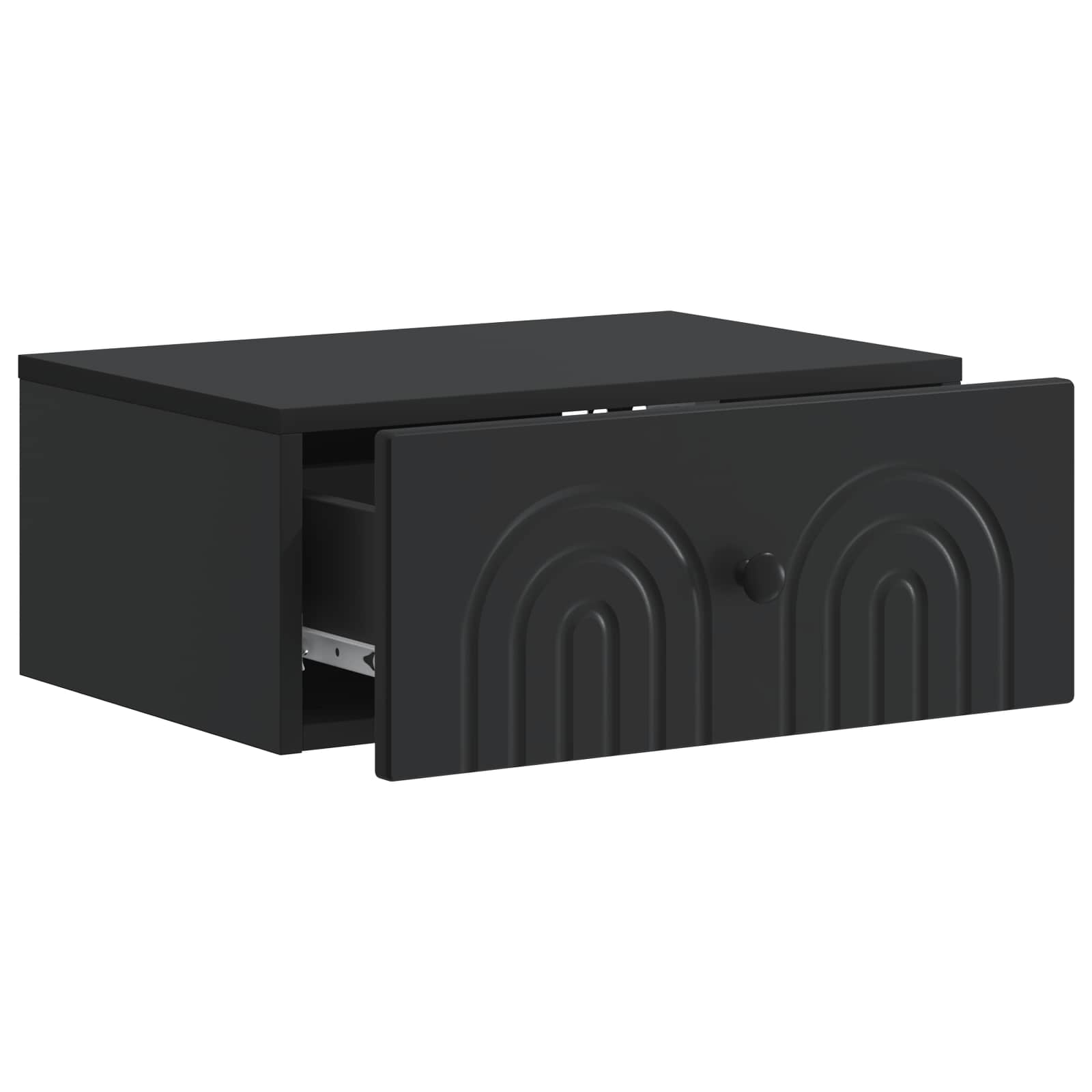 Wandmontierter Nachttisch 2 Stk. Schwarz 49 x 34,5 x 20 cm
