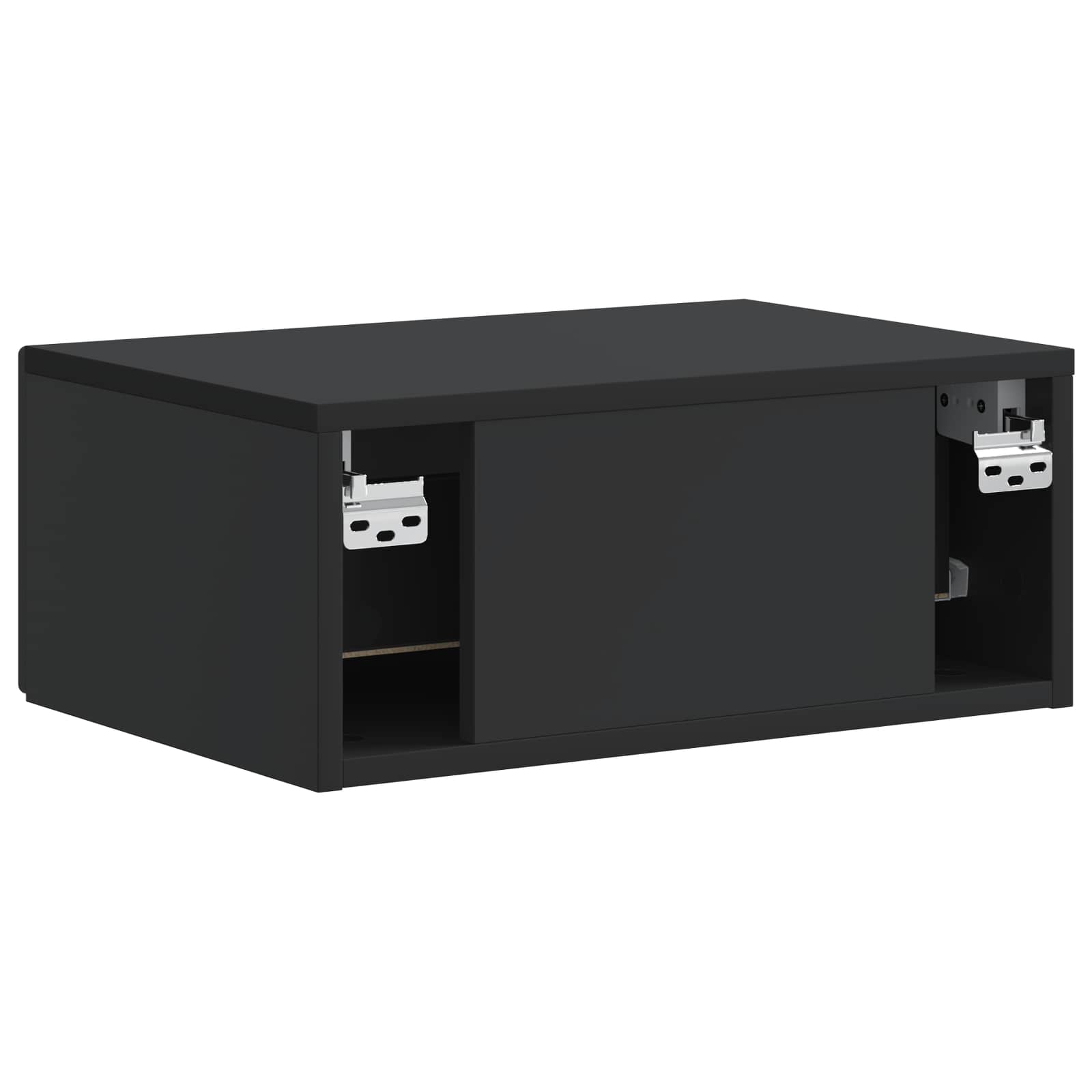Wandmontierter Nachttisch 2 Stk. Schwarz 49 x 34,5 x 20 cm