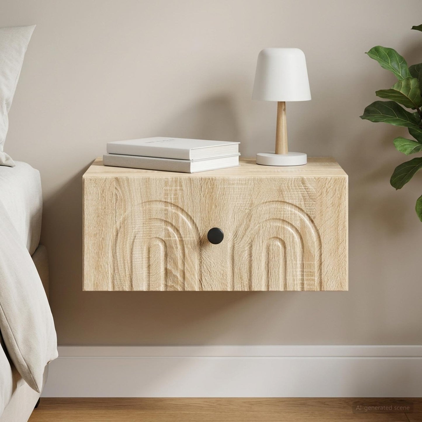 Wandmontierter Nachttisch Sonoma-Eiche 49 x 34,5 x 20 cm