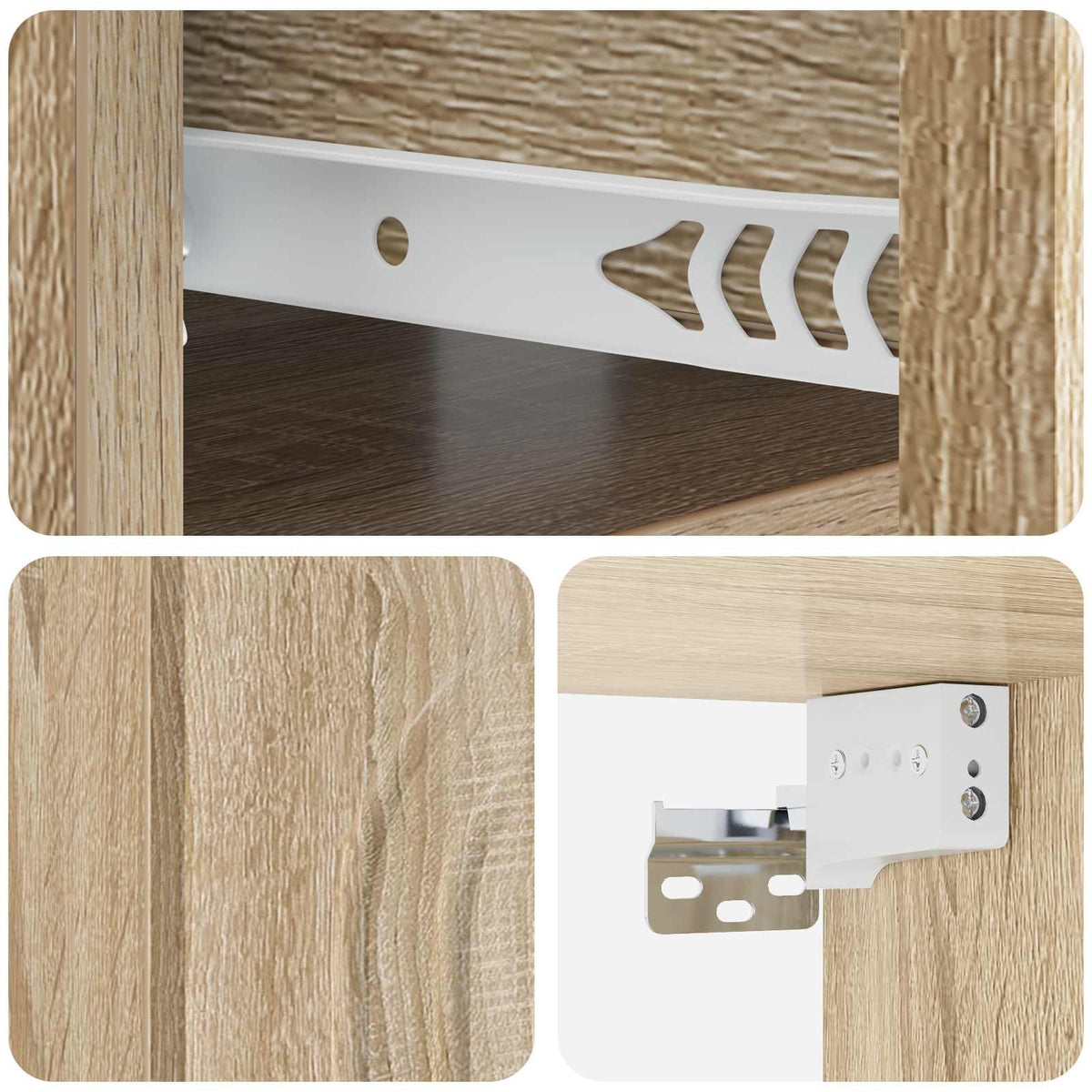 Wandmontierter Nachttisch 2 Stk. Sonoma-Eiche 49 x 34,5 x 20 cm
