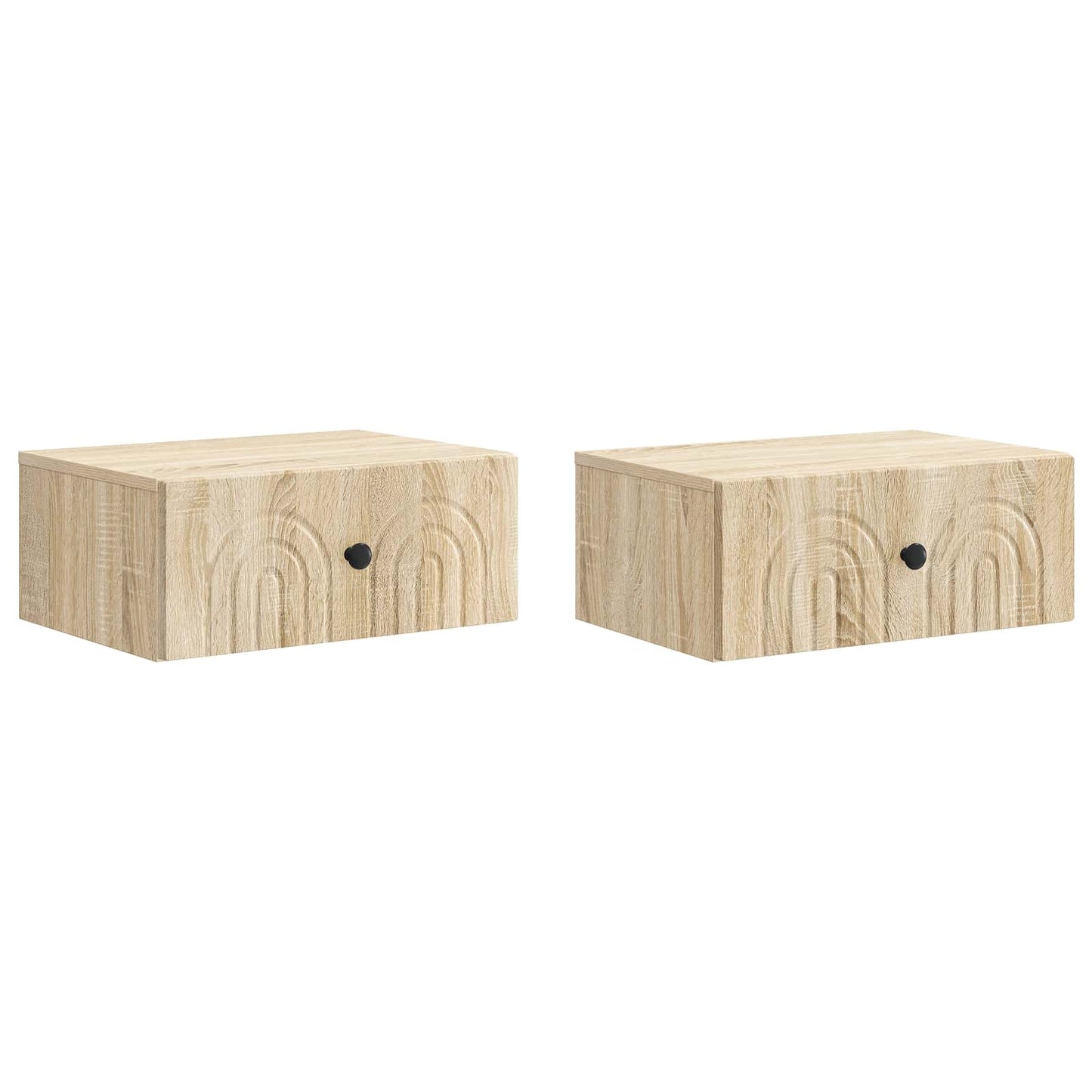 Wandmontierter Nachttisch 2 Stk. Sonoma-Eiche 49 x 34,5 x 20 cm