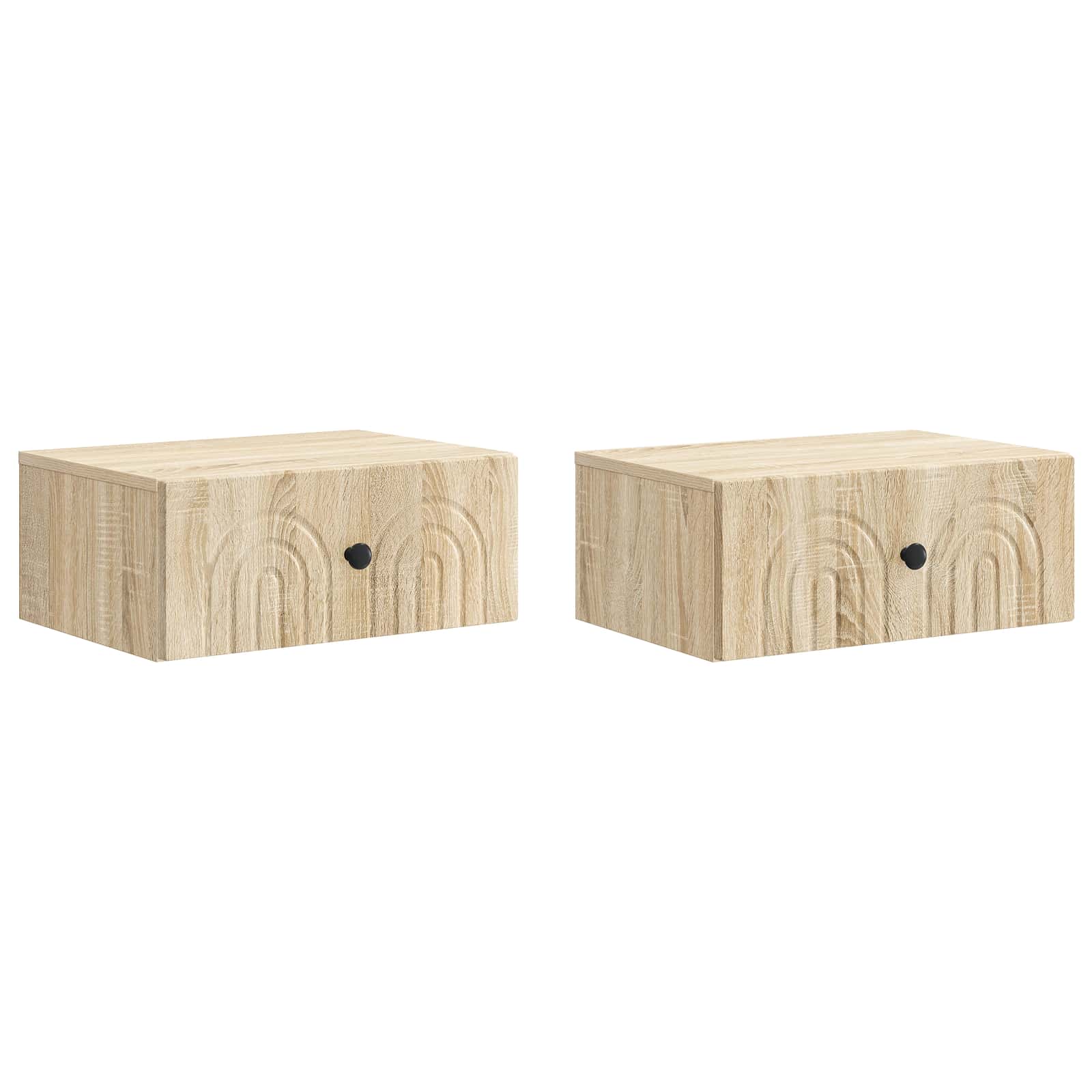 Wandmontierter Nachttisch 2 Stk. Sonoma-Eiche 49 x 34,5 x 20 cm