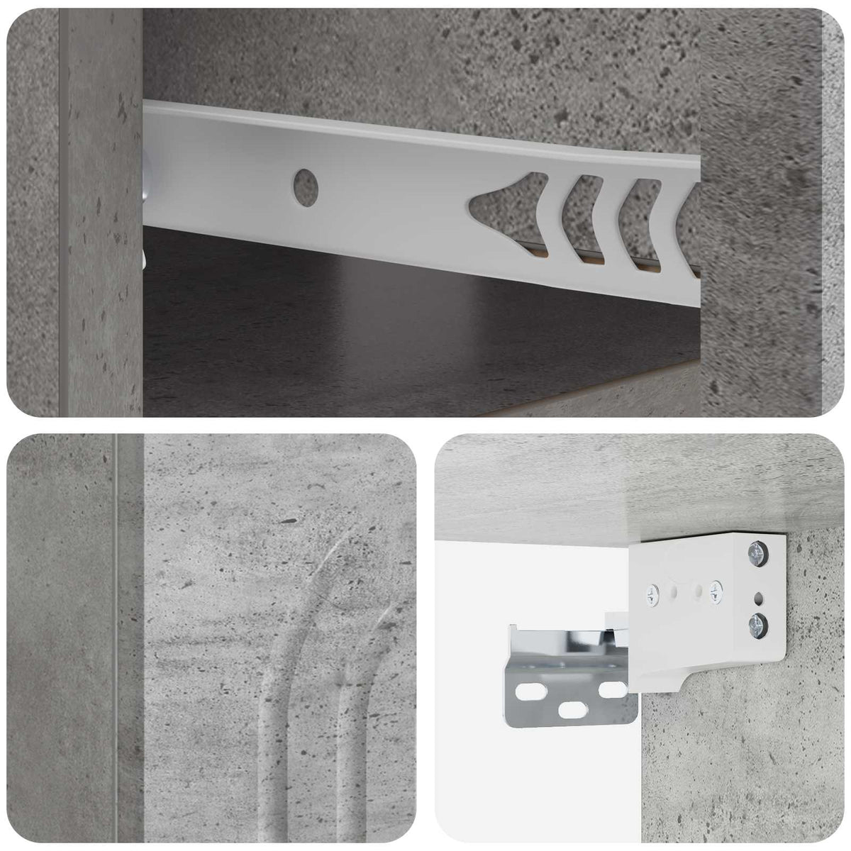 Wandmontierter Nachttisch Betongrau 49 x 34,5 x 20 cm