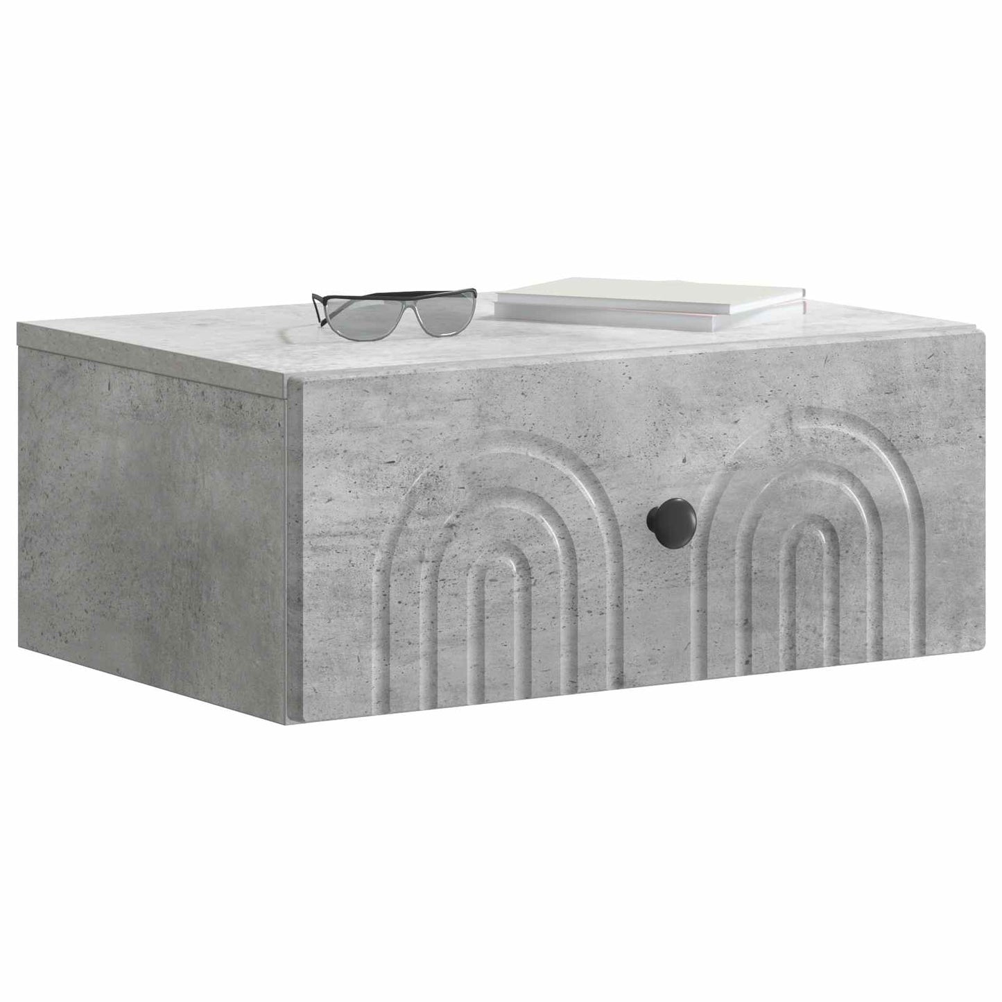 Wandmontierter Nachttisch Betongrau 49 x 34,5 x 20 cm