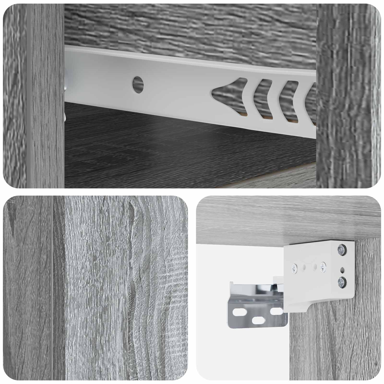 Wandmontierter Nachttisch 2 Stk. Sonoma-Grau 49 x 34,5 x 20 cm