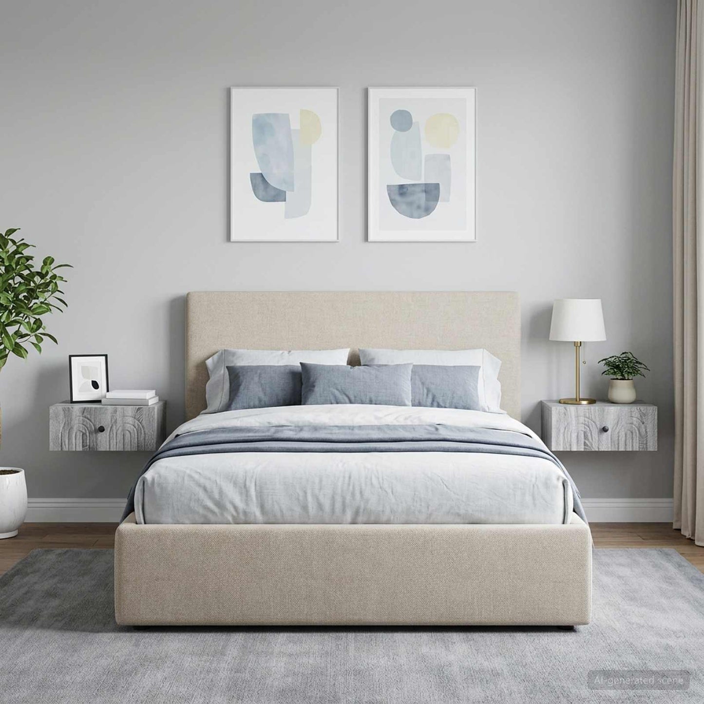 Wandmontierter Nachttisch 2 Stk. Sonoma-Grau 49 x 34,5 x 20 cm