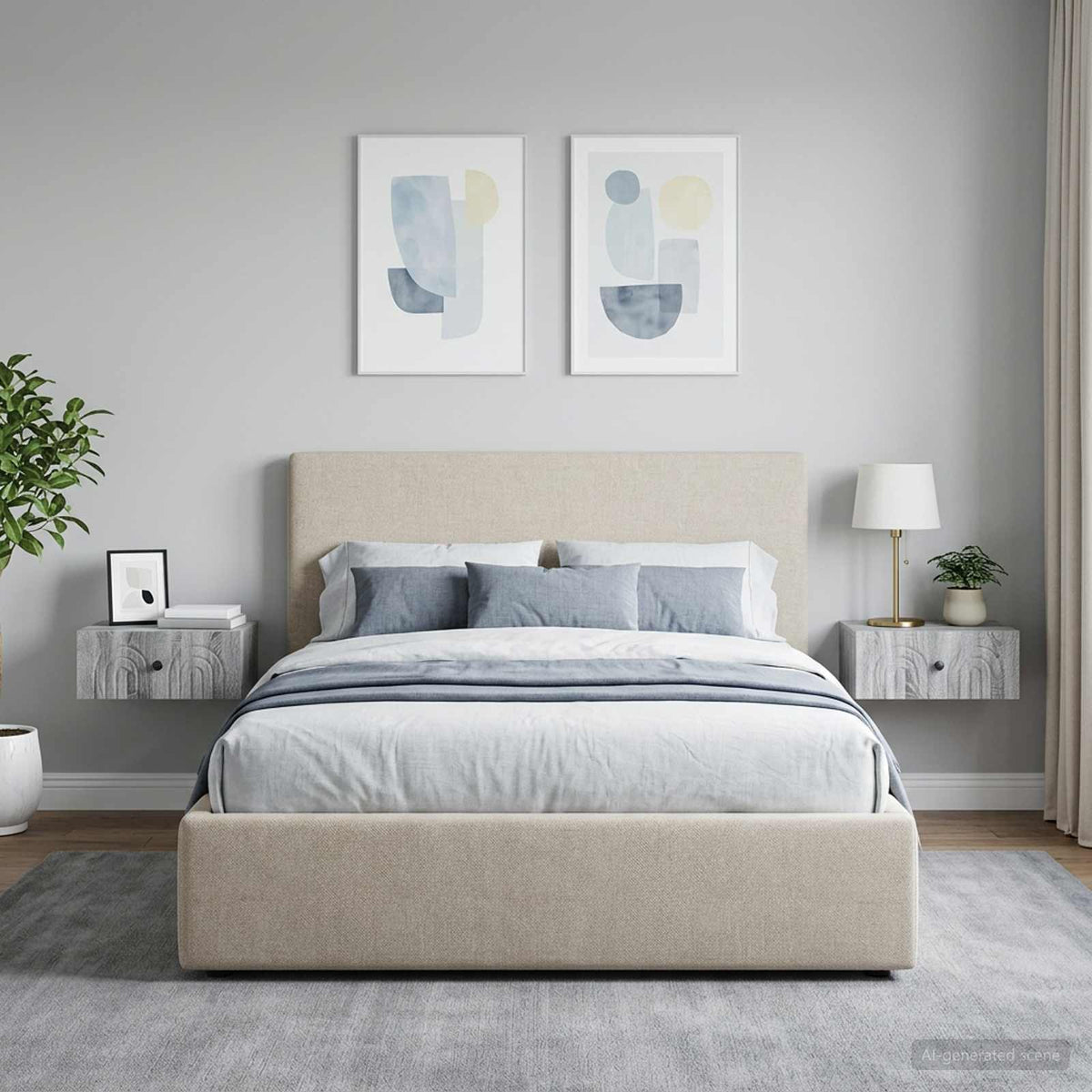 Wandmontierter Nachttisch 2 Stk. Sonoma-Grau 49 x 34,5 x 20 cm