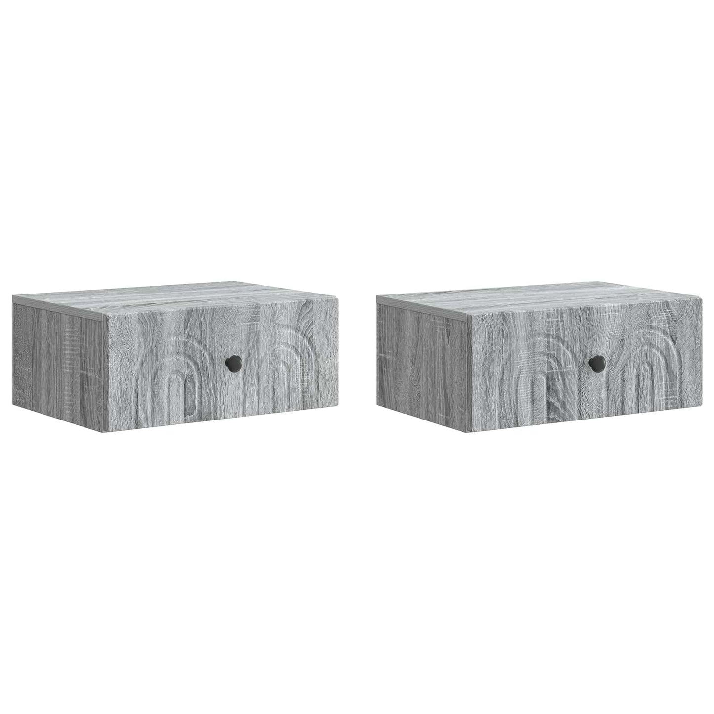 Wandmontierter Nachttisch 2 Stk. Sonoma-Grau 49 x 34,5 x 20 cm