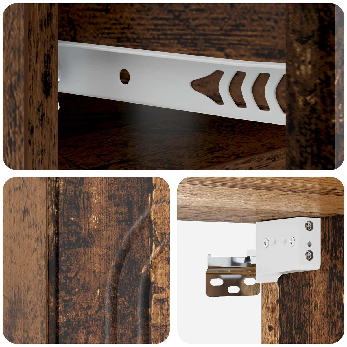 Wandmontierter Nachttisch Altholz 49 x 34,5 x 20 cm