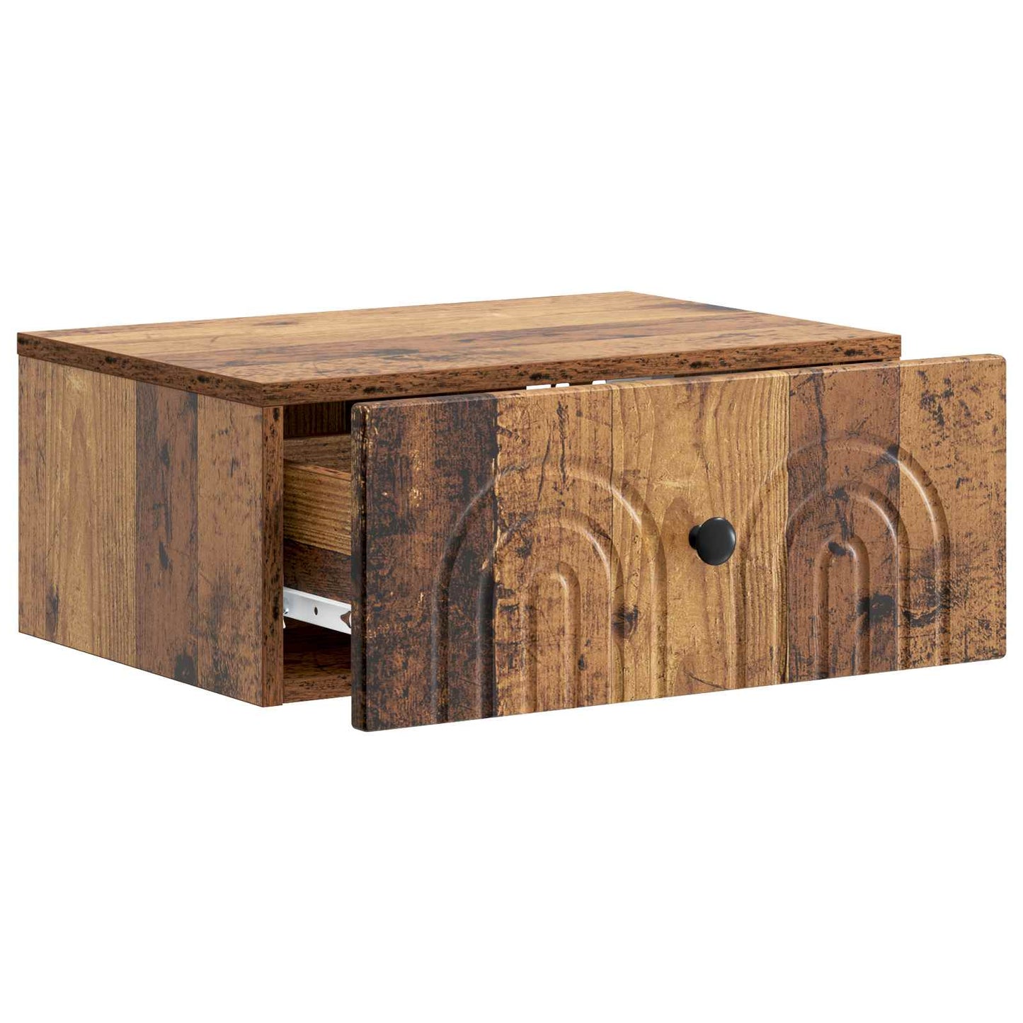 Wandmontierter Nachttisch Altholz 49 x 34,5 x 20 cm