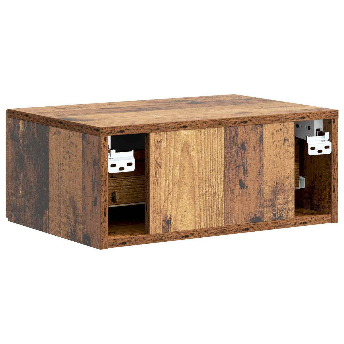 Wandmontierter Nachttisch 2 Stk. Altholz 49 x 34,5 x 20 cm