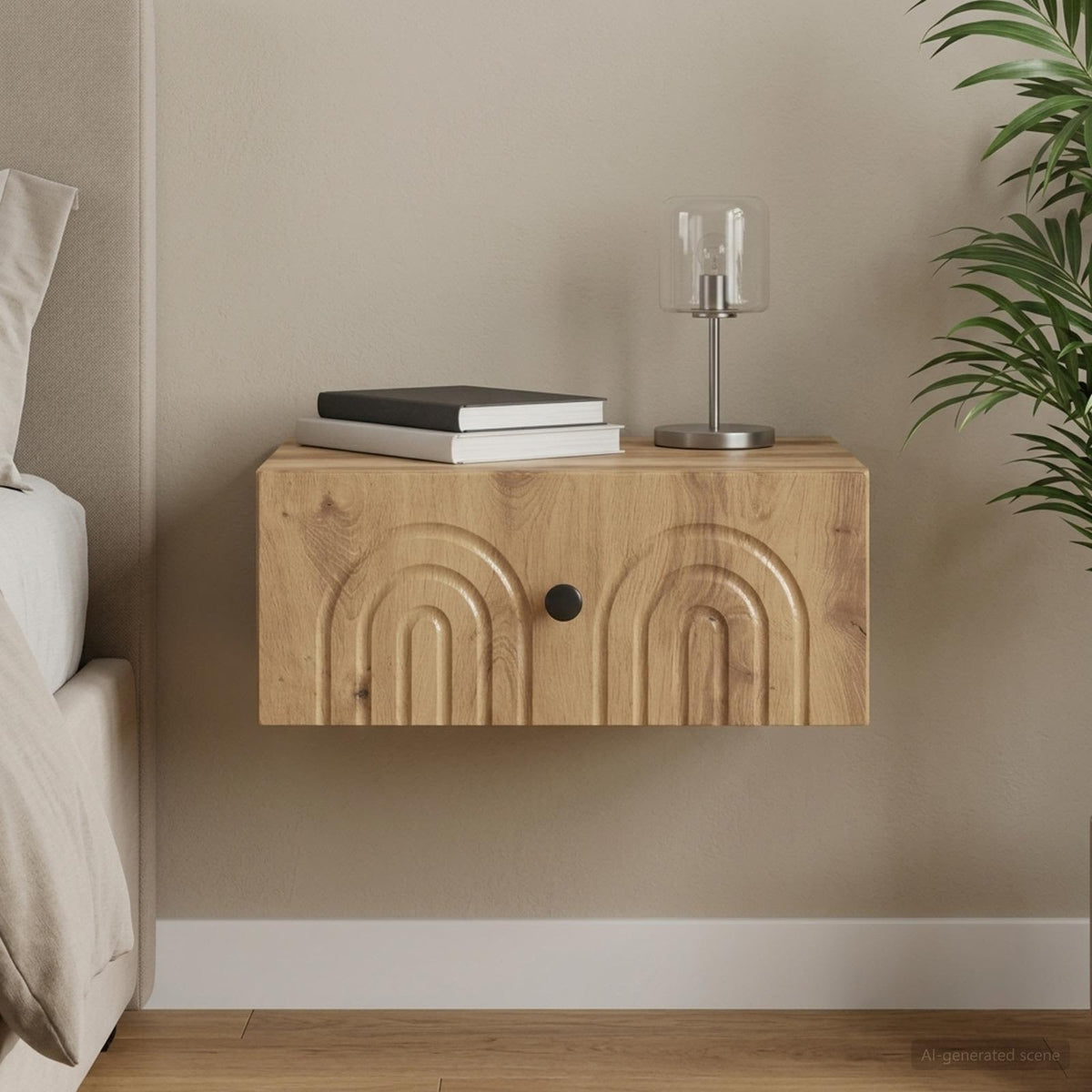 Wandmontierter Nachttisch Artisan-Eiche 49 x 34,5 x 20 cm