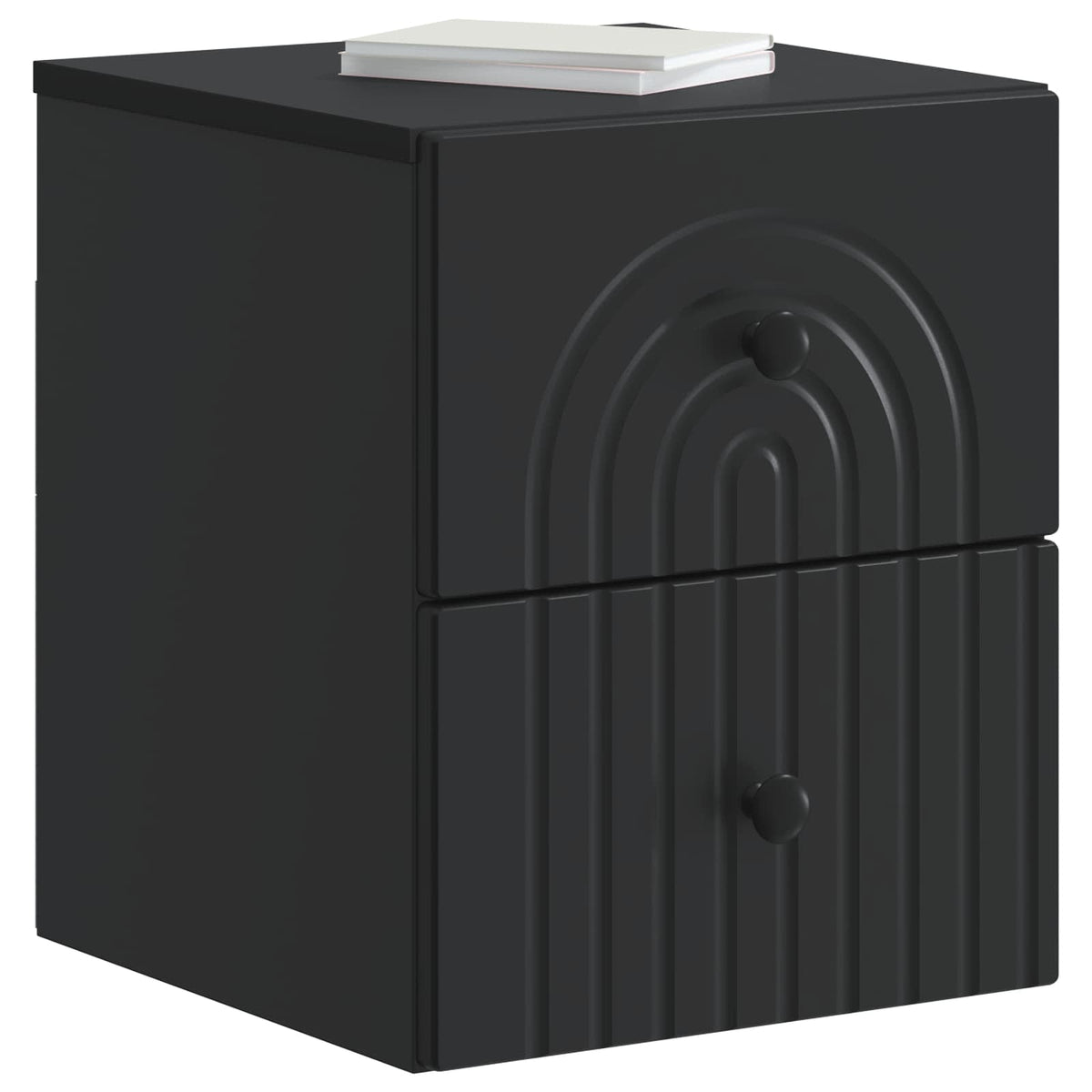 Wandmontierter Nachttisch Schwarz 33 x 34,5 x 40 cm