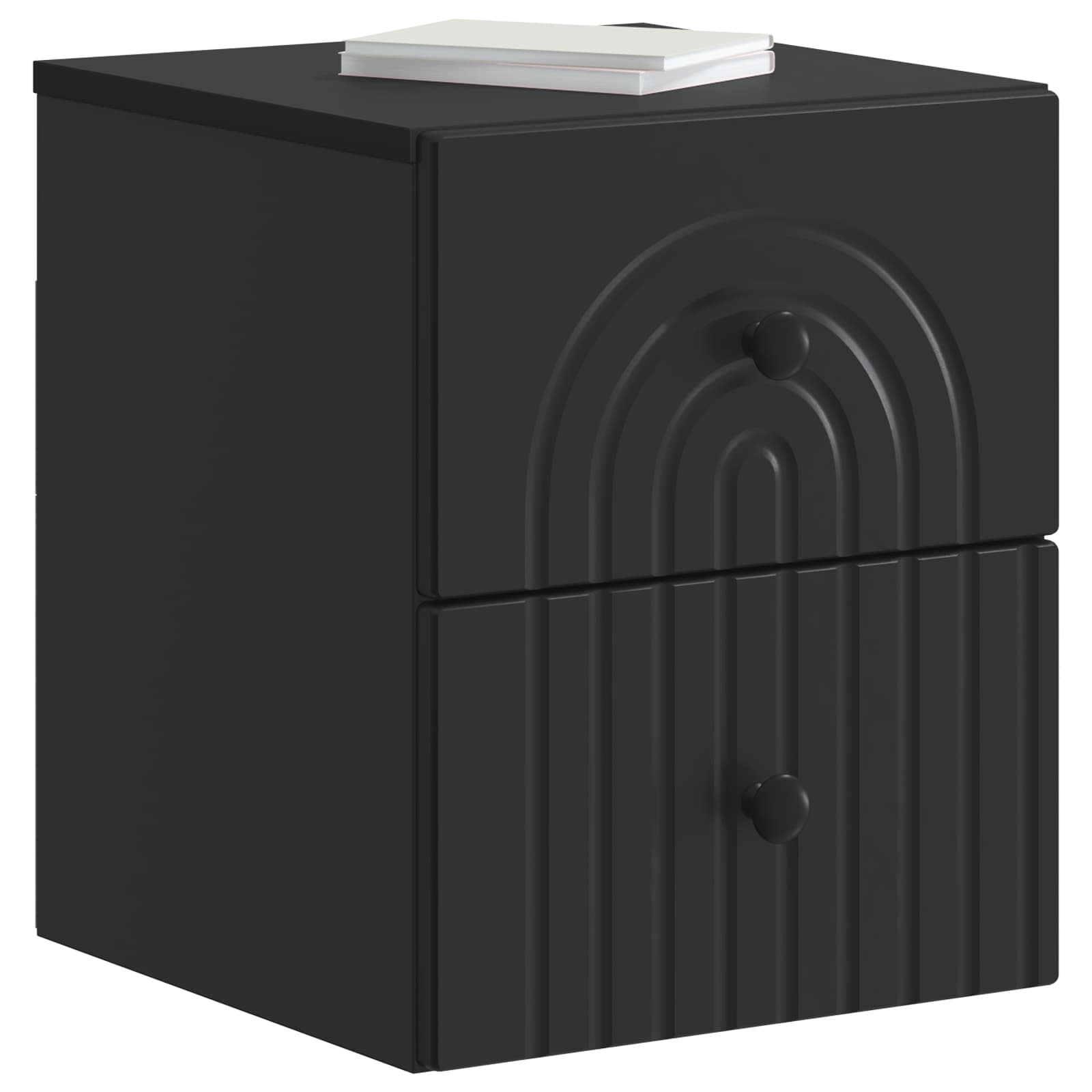 Wandmontierter Nachttisch Schwarz 33 x 34,5 x 40 cm
