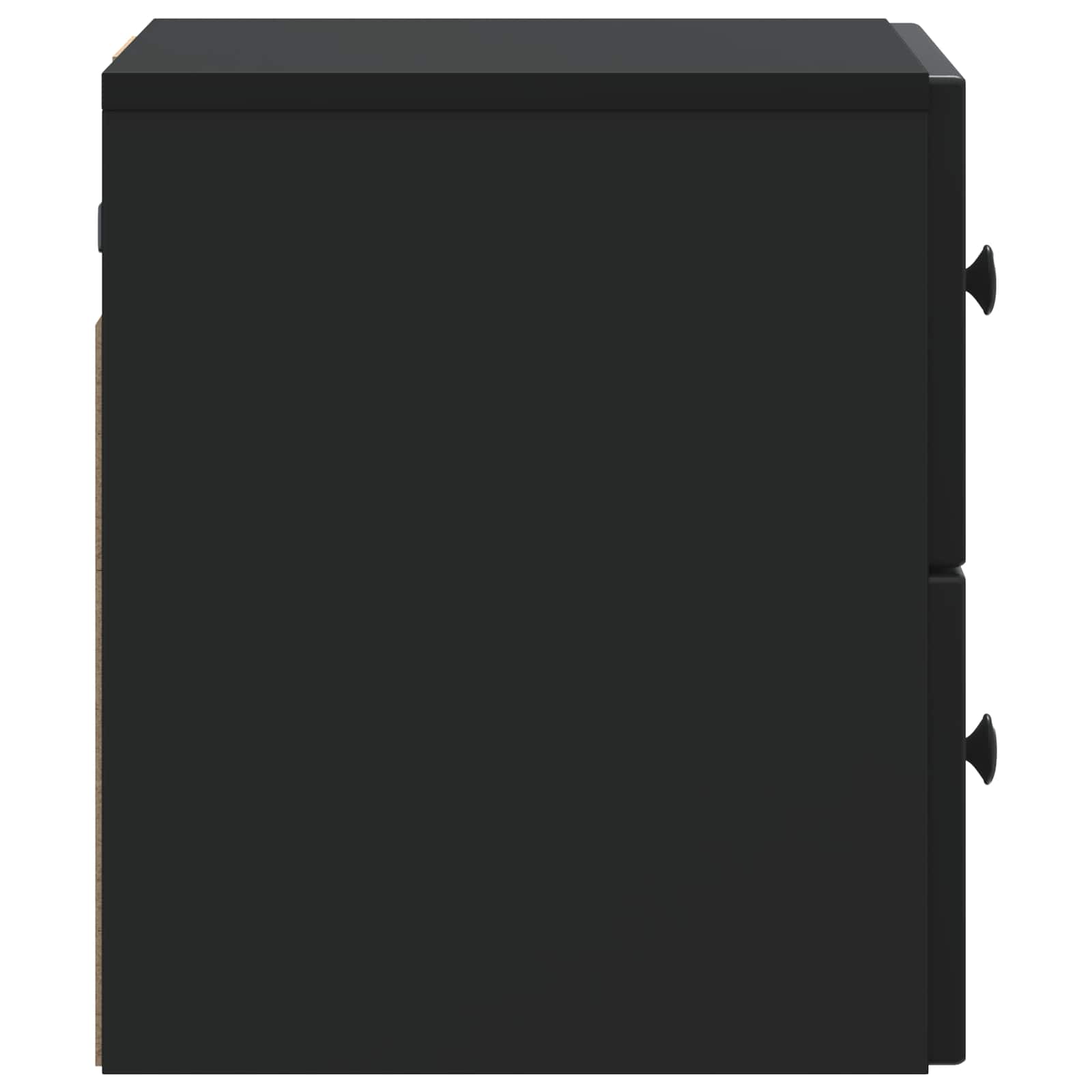 Wandmontierter Nachttisch Schwarz 33 x 34,5 x 40 cm
